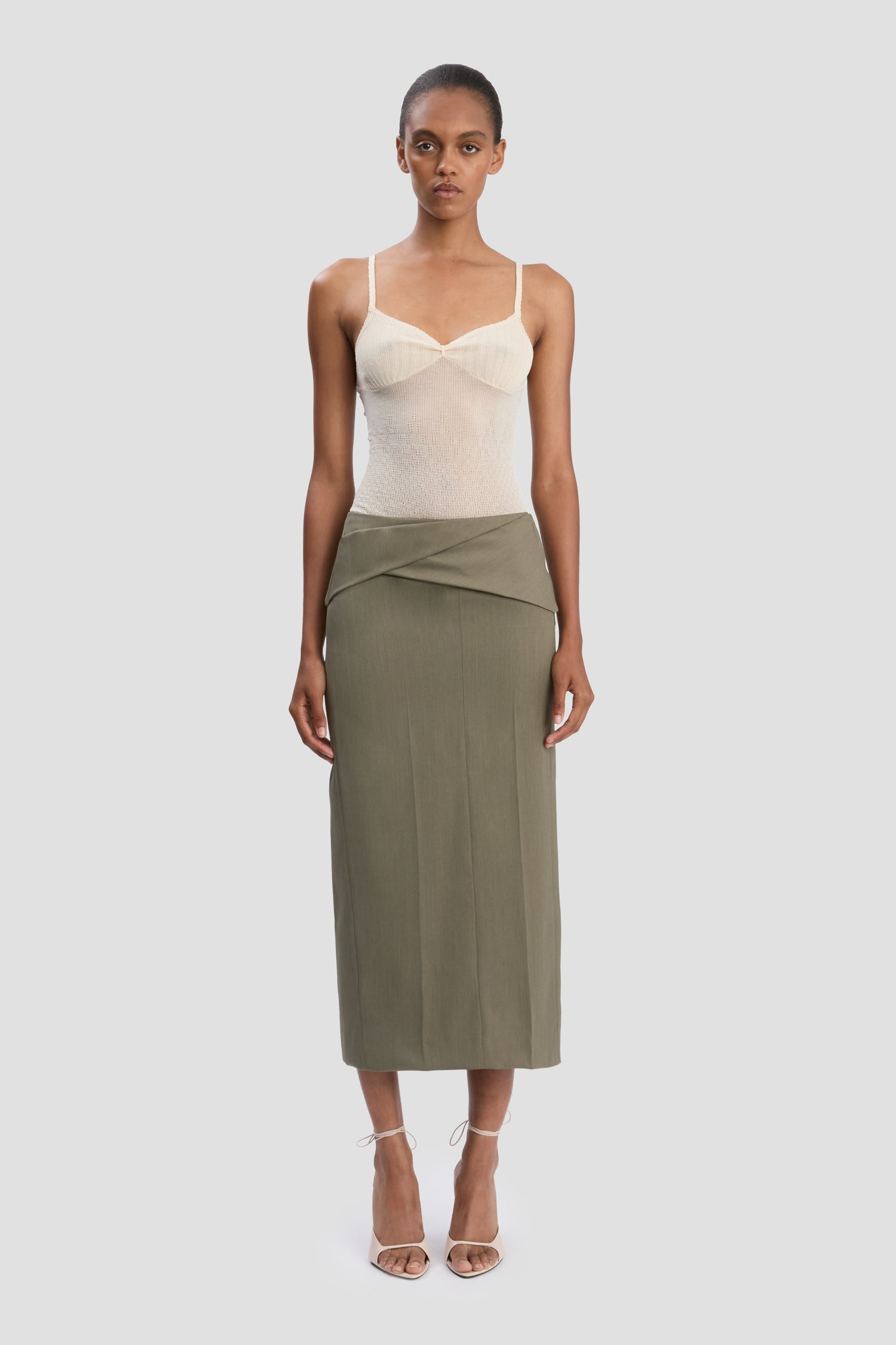 Wrap Skirt In Sage Melange