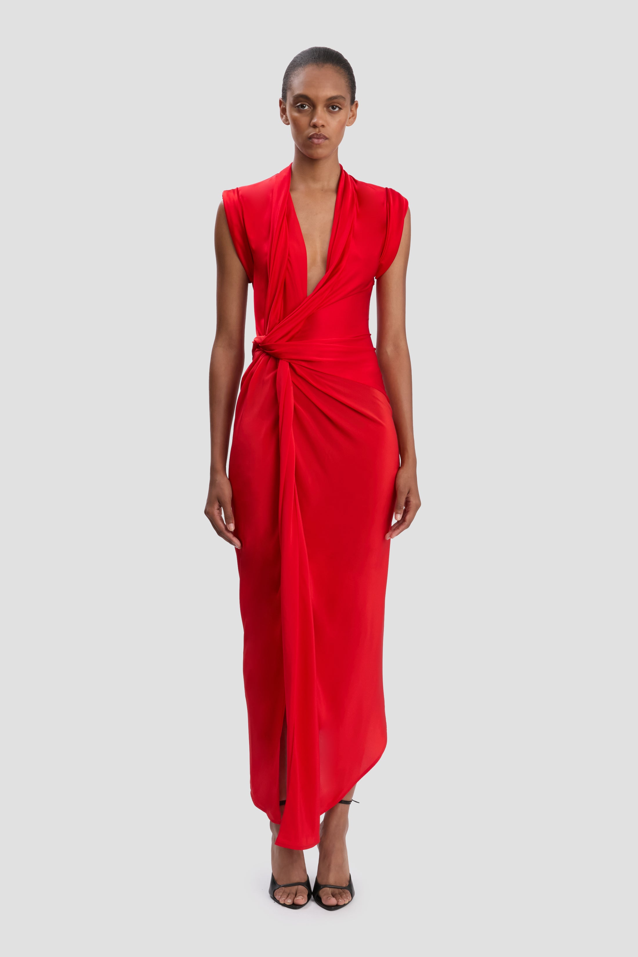 victoria beckham red dress Twist Dress In Cardinal Red