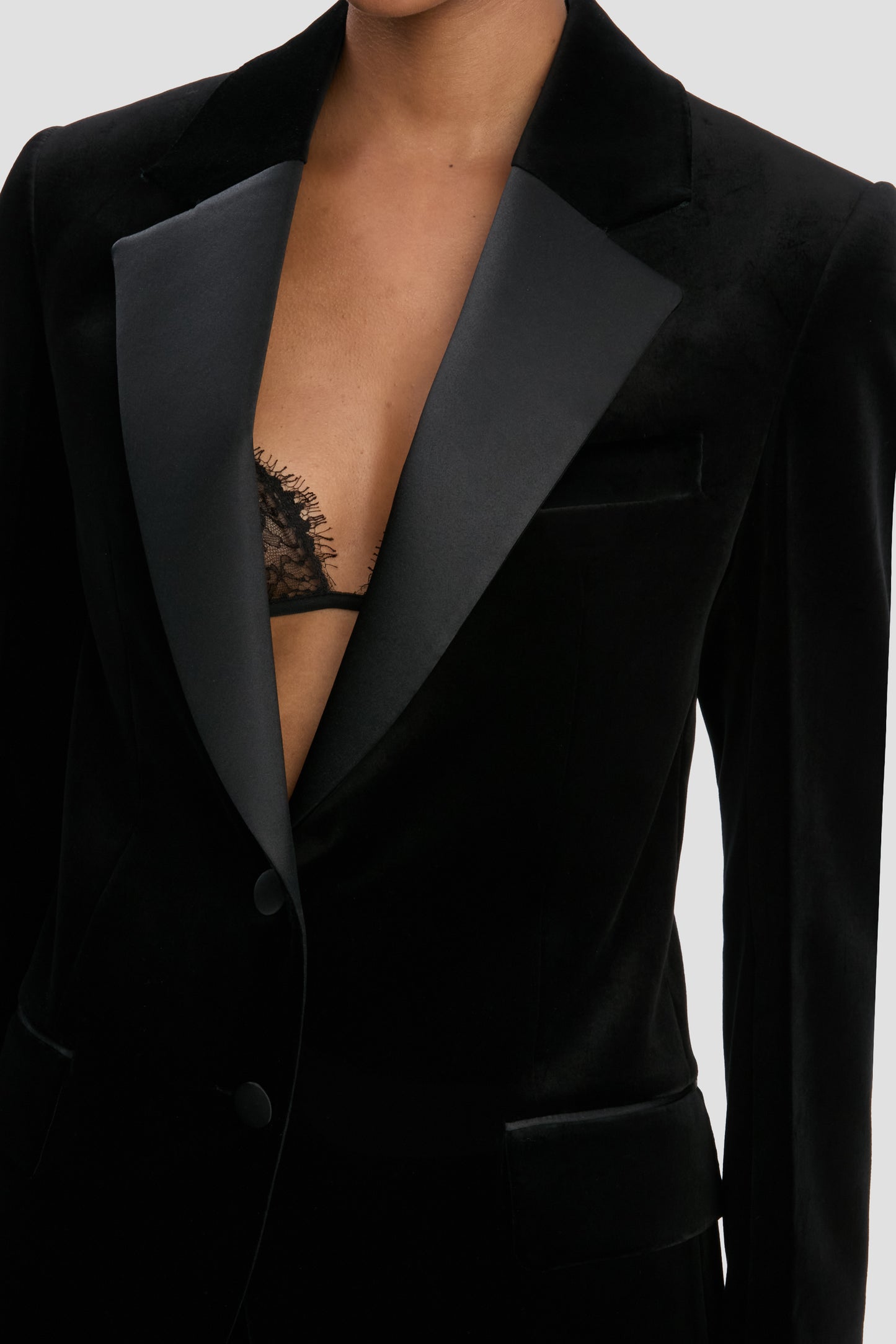 Tailored Jacket In Black Velvet