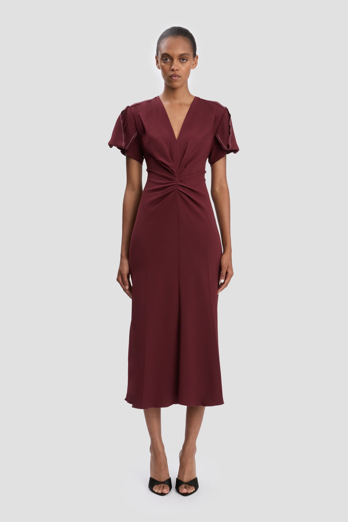 Eve Midi Dress In Cinnabar Red