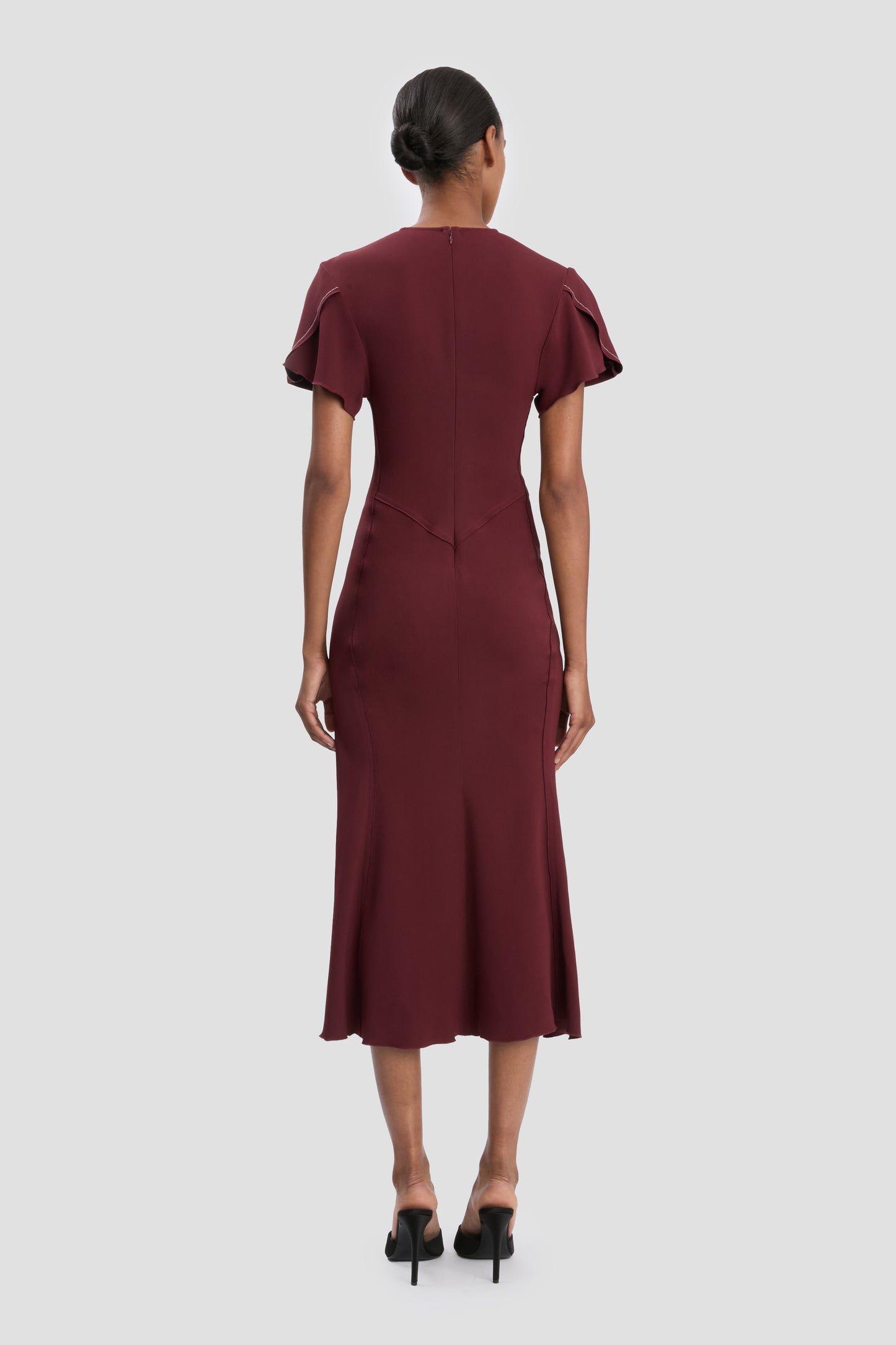 Eve Midi Dress In Cinnabar Red