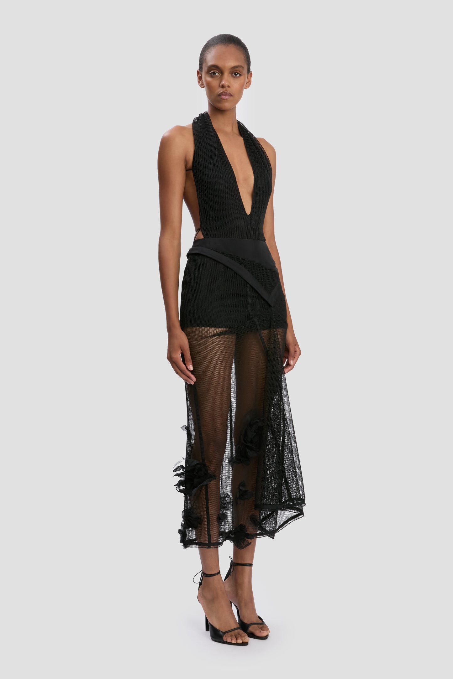 Halter Neck Bodysuit In Black