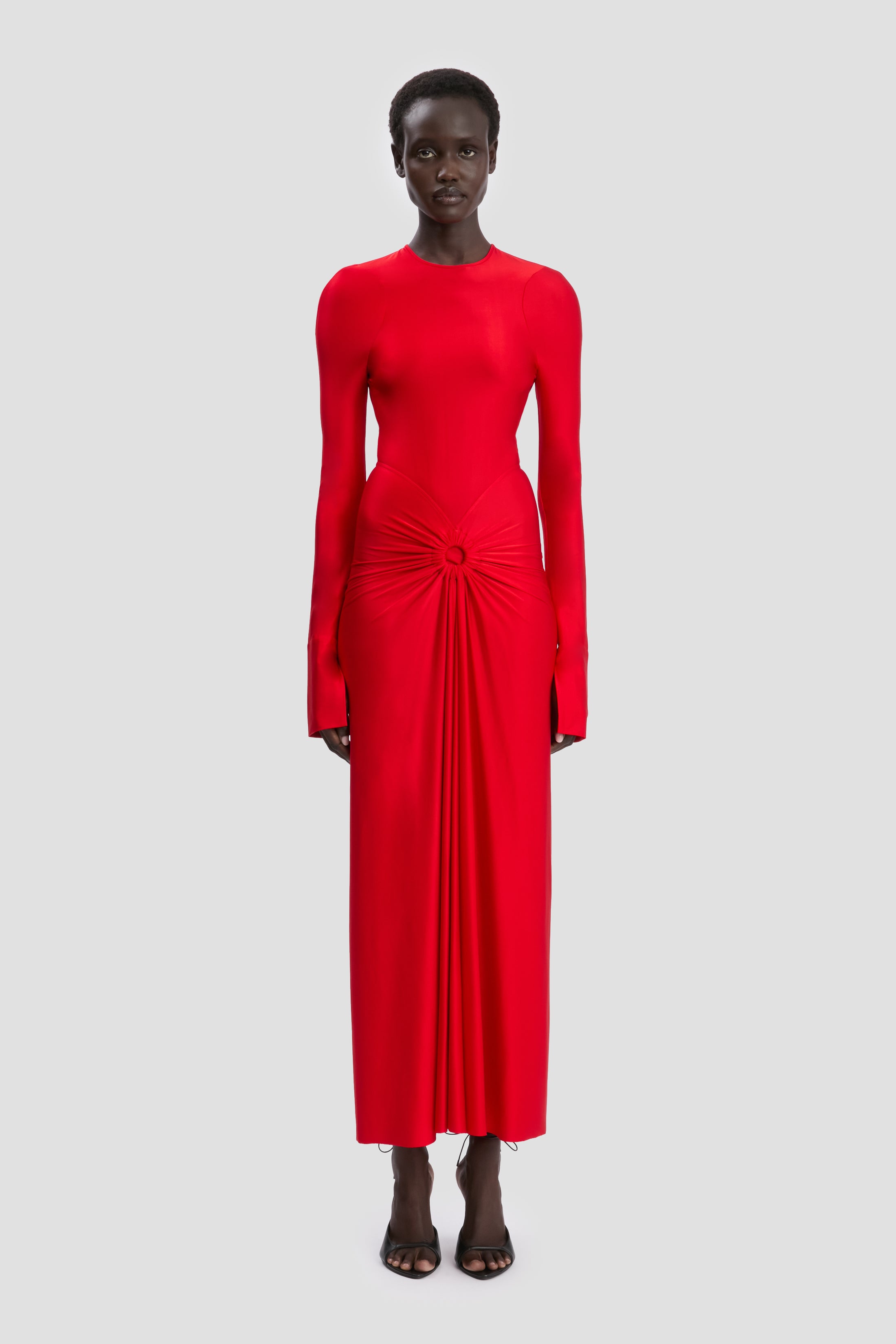 Frances Midi Dress In Cardinal Red Victoria Beckham Frances Midi Dress In Cardinal Red Victoria Beckham