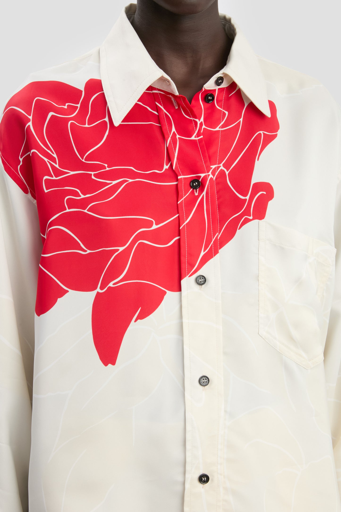 Shirt In Red Floral Print