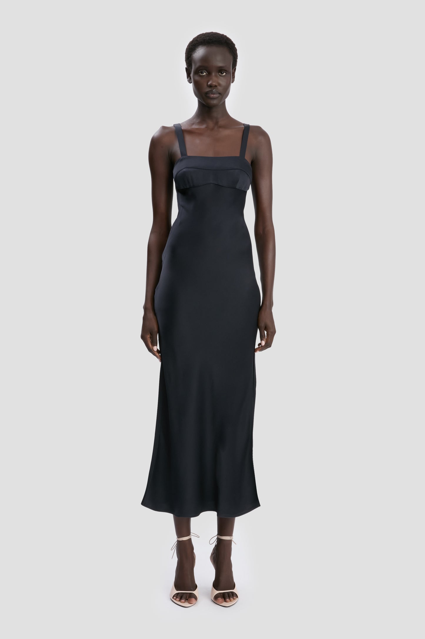 Panelled Cami Dress In Navy