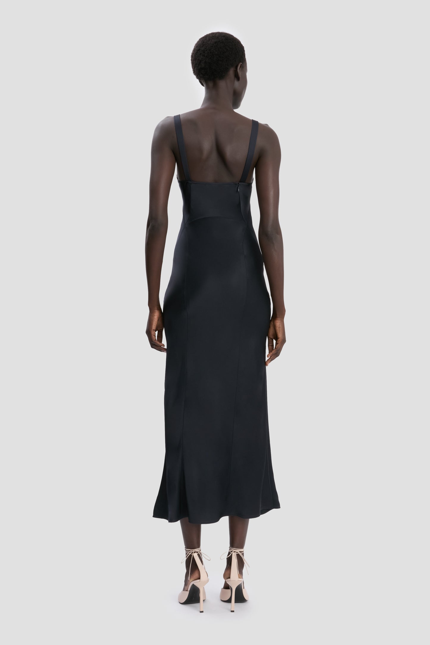 Panelled Cami Dress In Navy