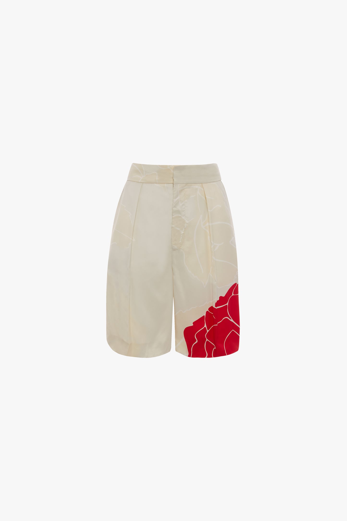 Tailored Shorts In Red Floral Print