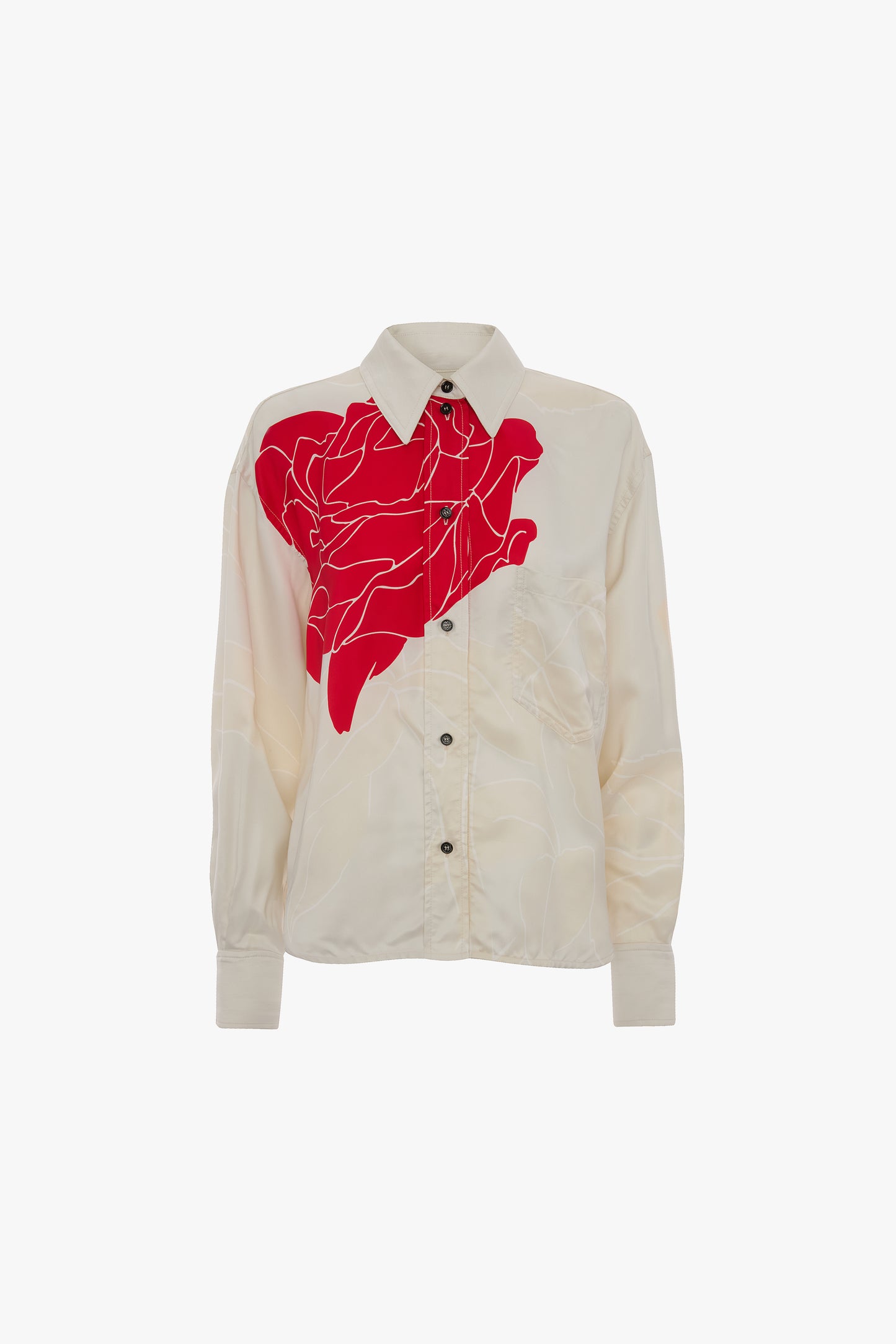 Shirt In Red Floral Print