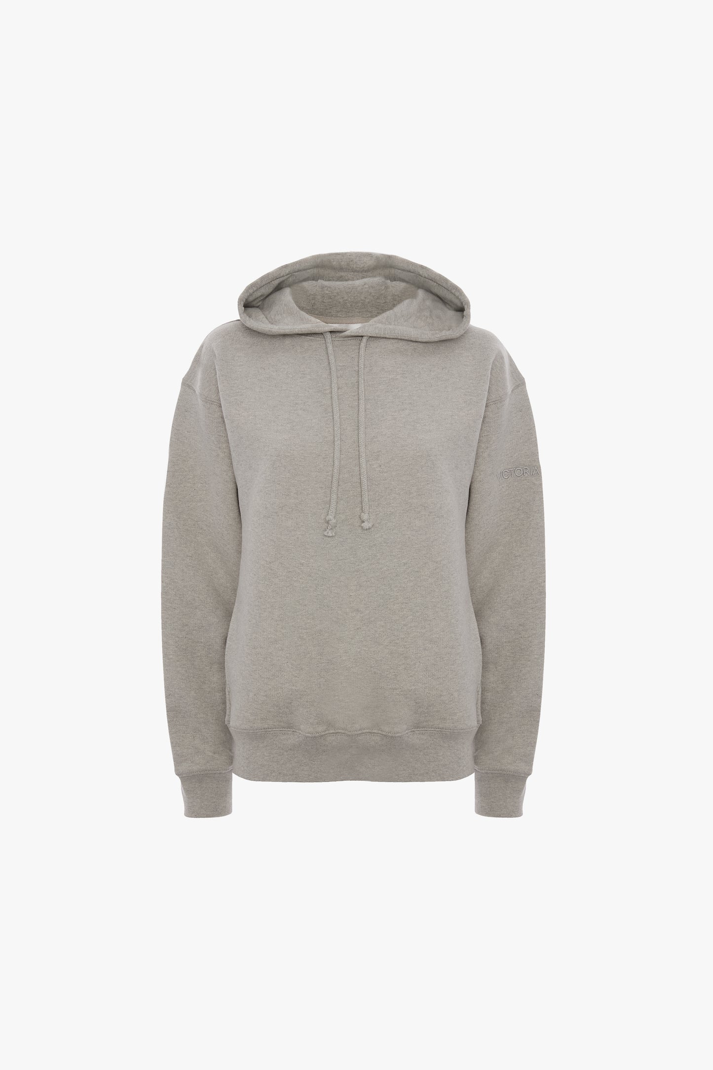Logo Embroidered Hoodie In Grey Marl