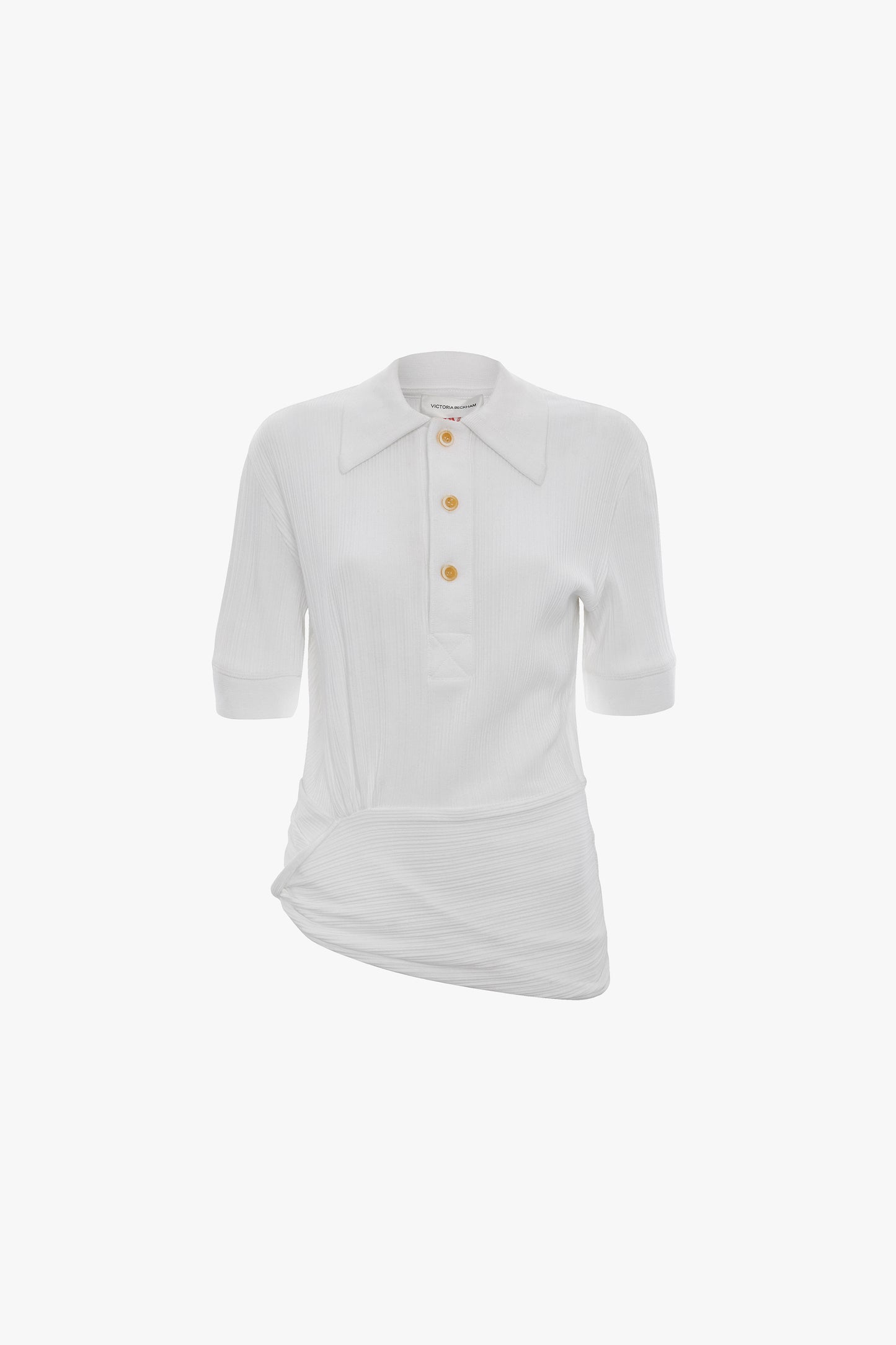 Twist Polo Top In White