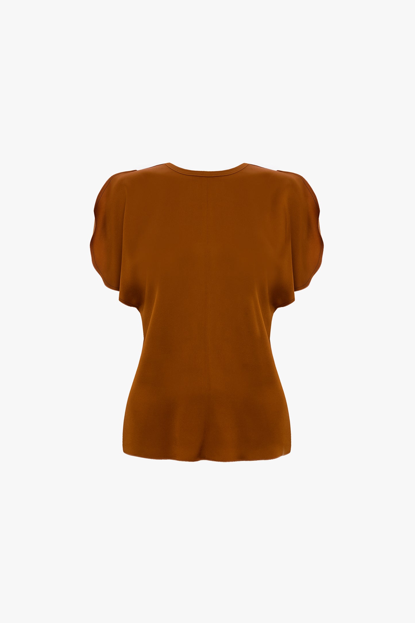 Draped Sleeve Top In Bronze