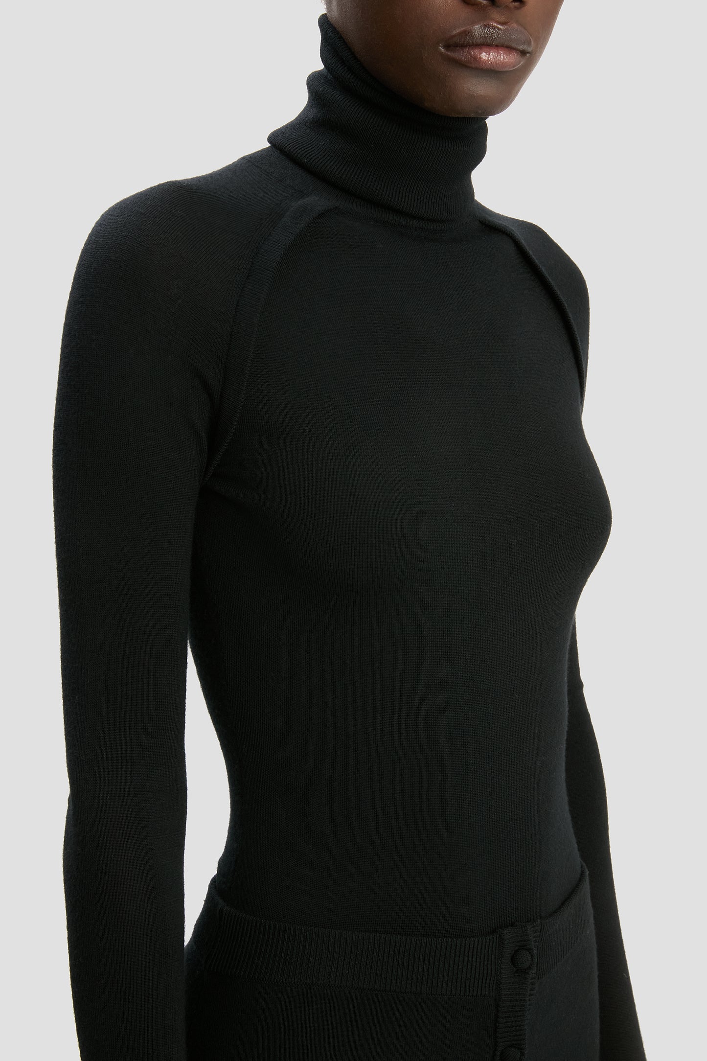 High Neck Jumper In Black