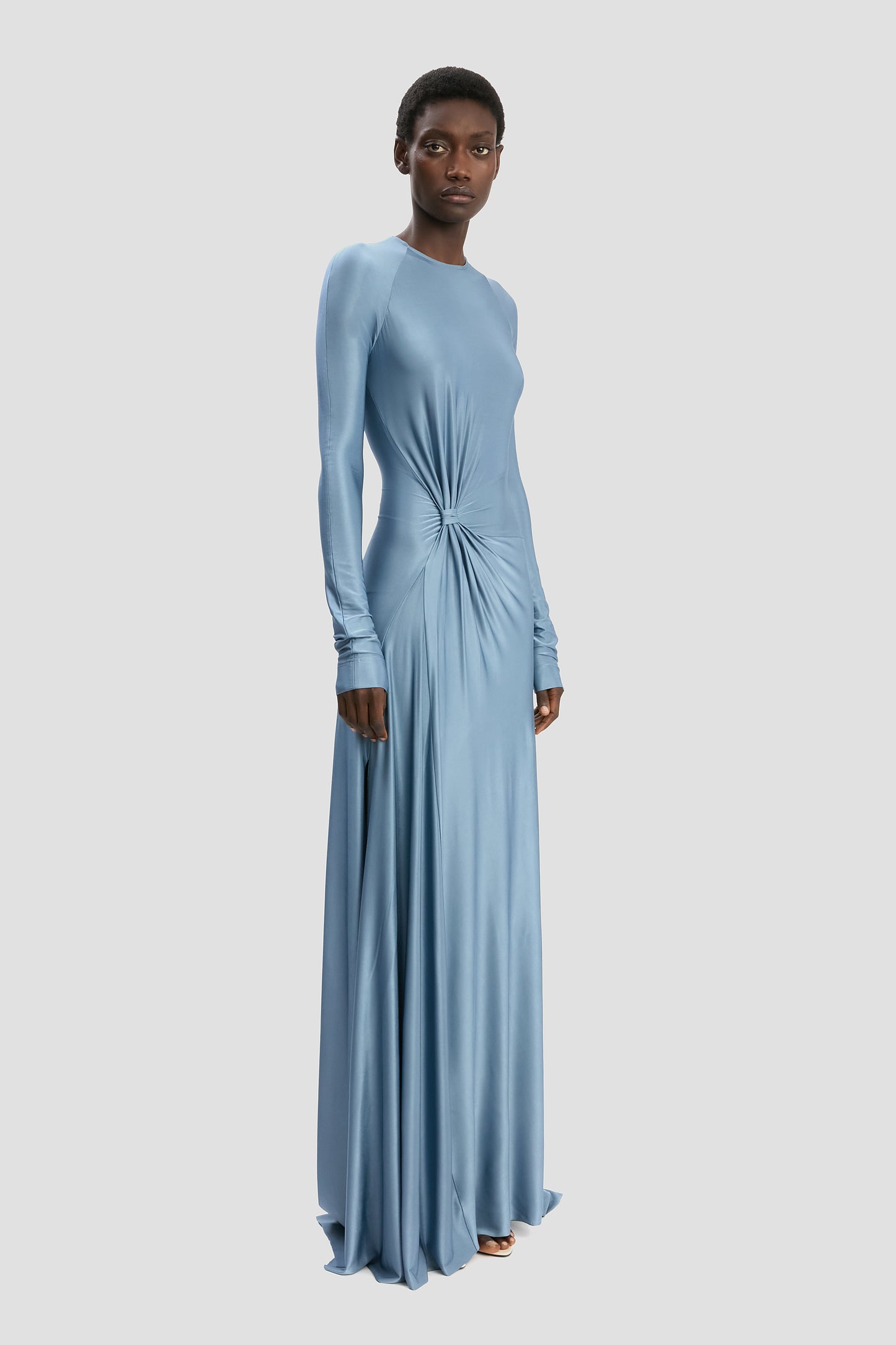 Twist Waist Gown In Stone