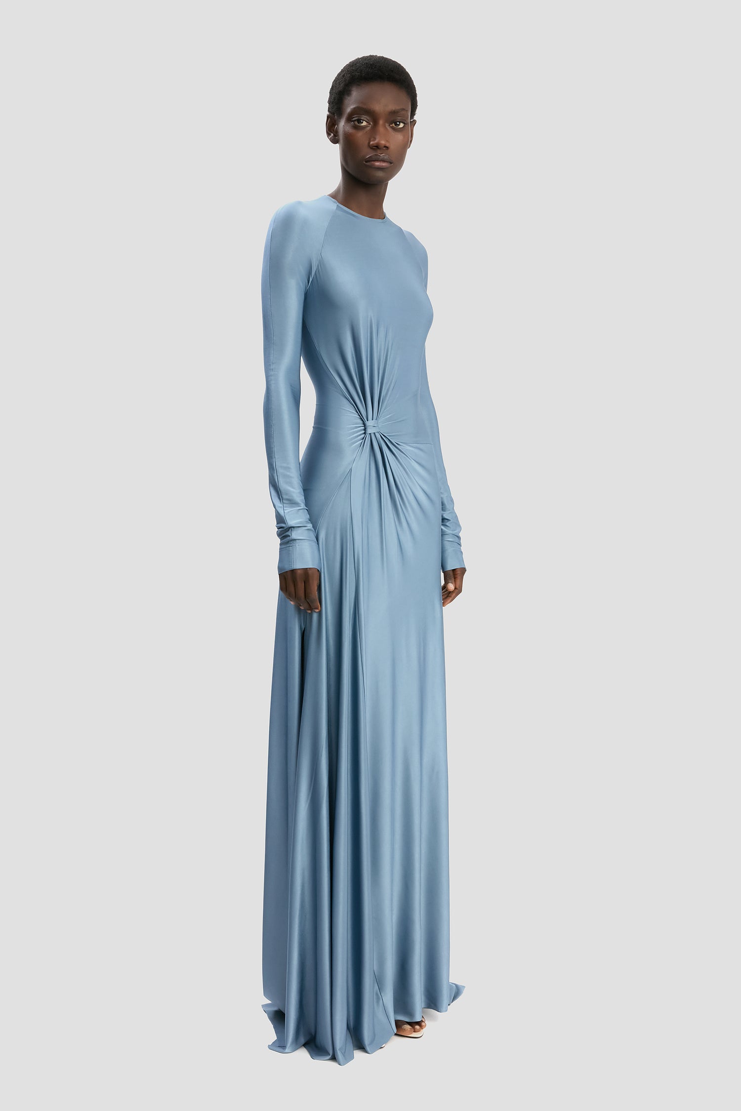 Twist Waist Gown In Stone