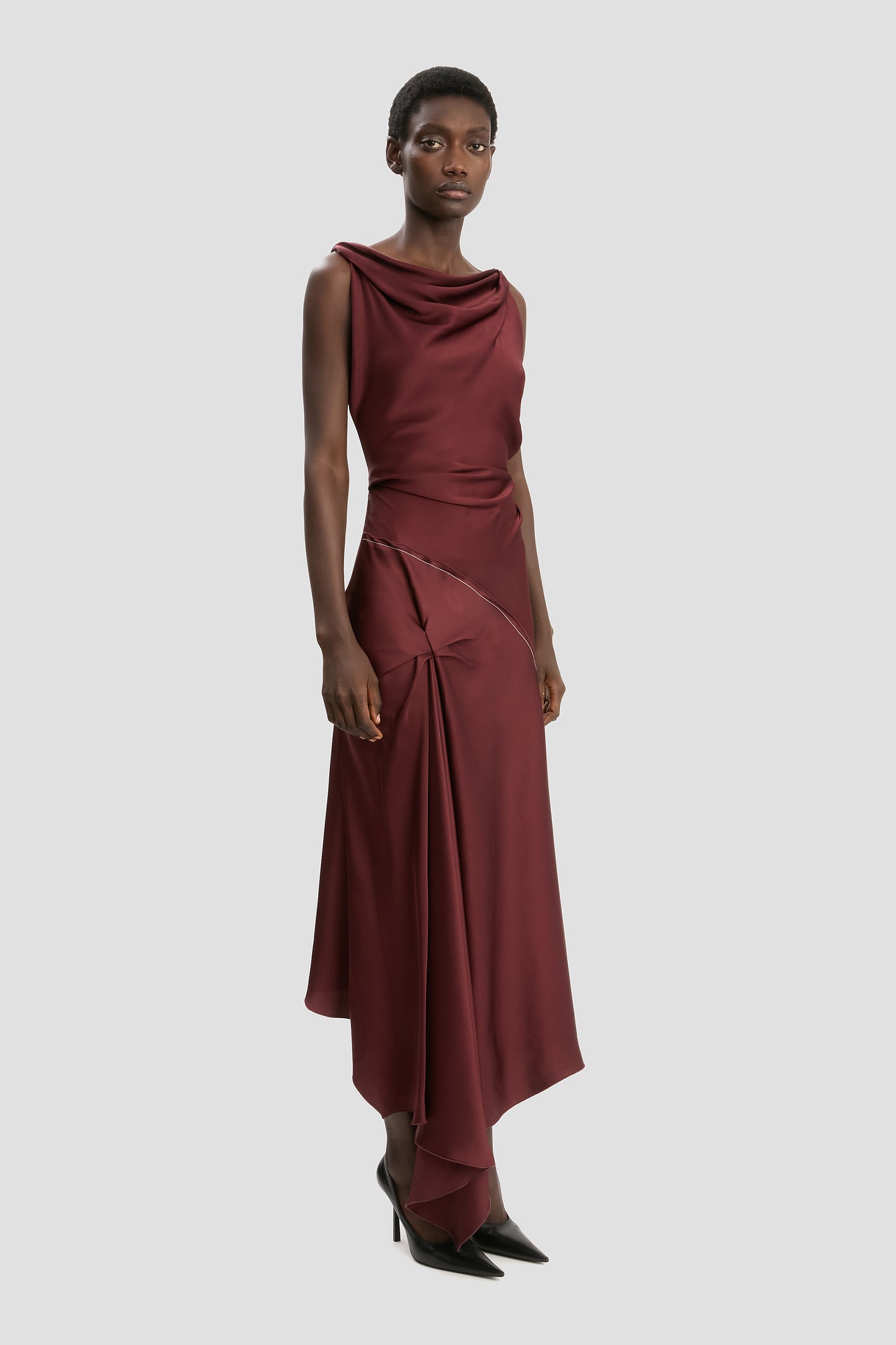 Posy Midi Dress In Cinnabar Red