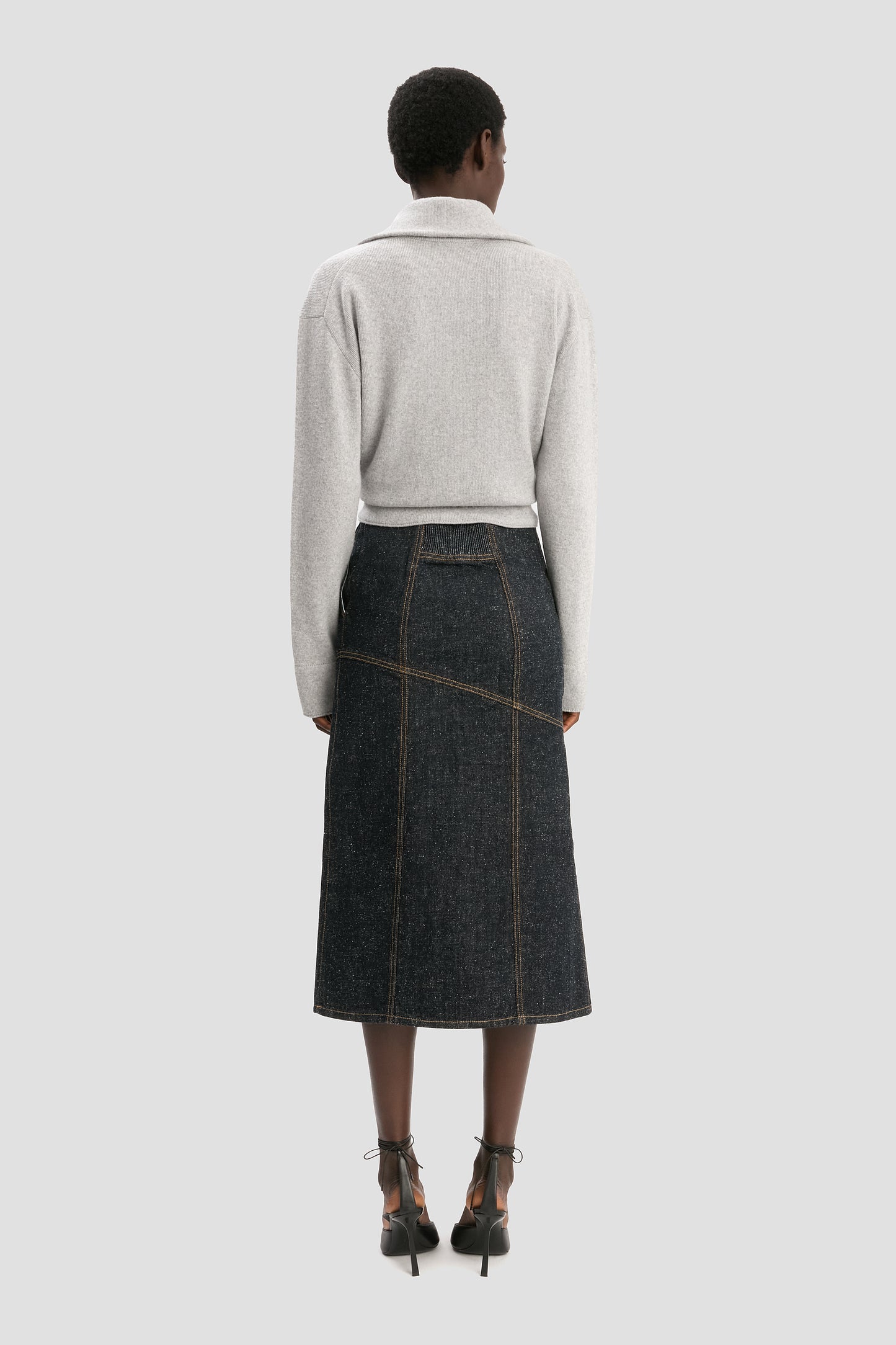 Half-Zip Milano Jumper In Grey Marl