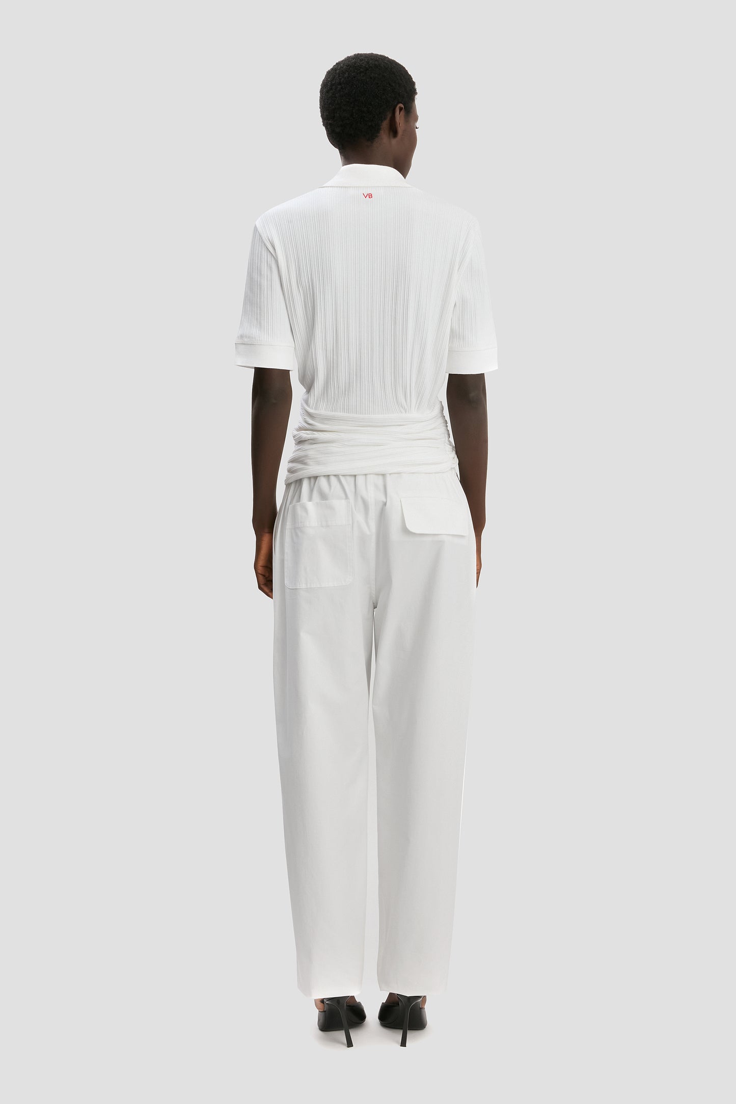 Twist Polo Top In White