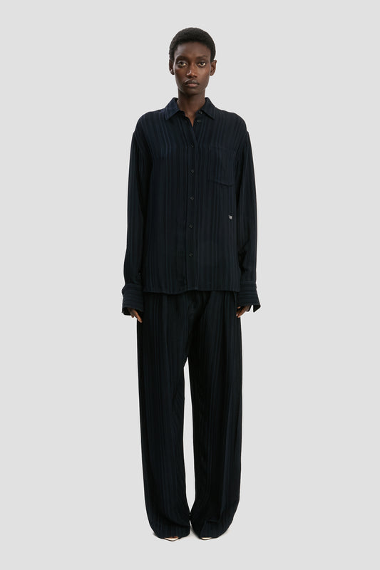 Wide Leg Trouser In Navy