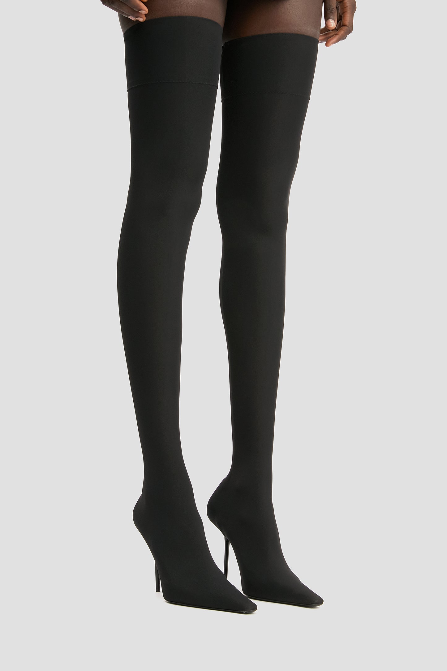 Sloane Stiletto Jersey Boot 100 In Black