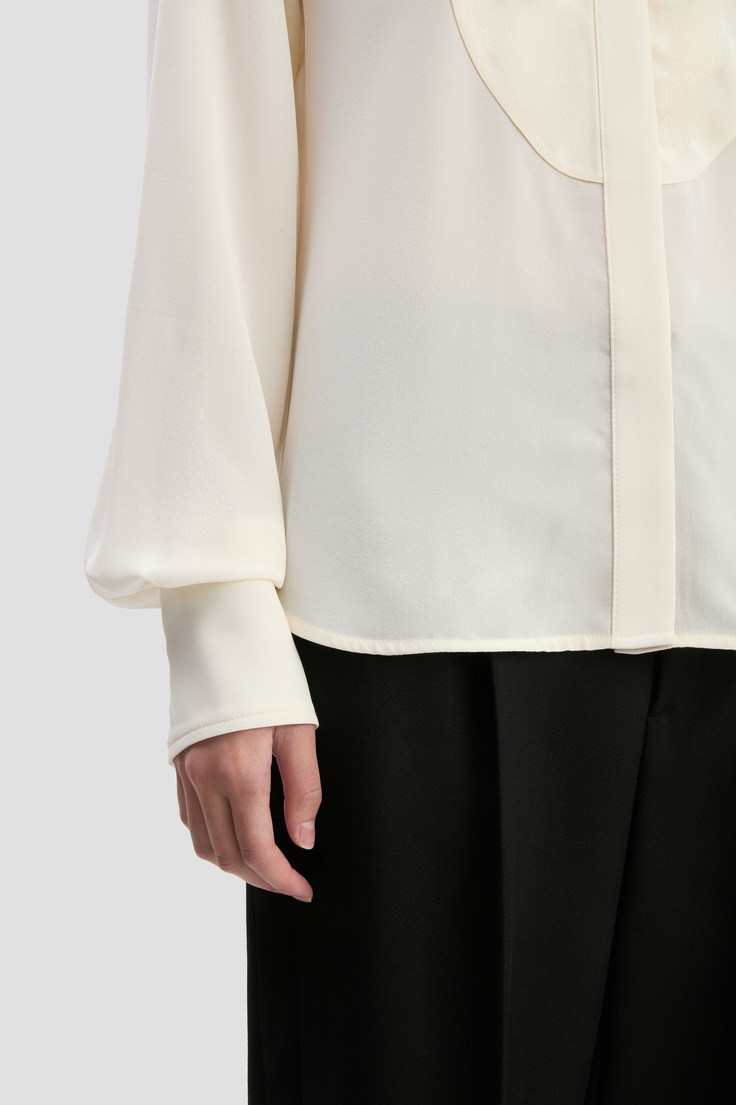 Bib Detail Shirt In Ivory