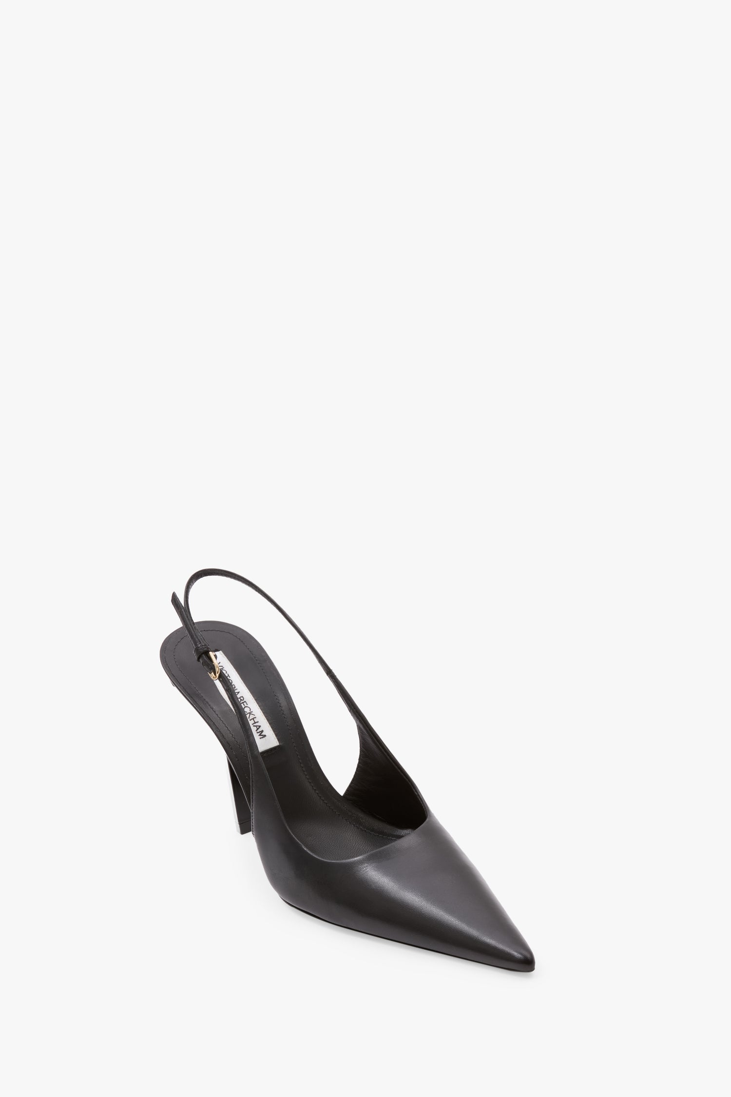 Victoria Stiletto Slingback 100 In Black Leather