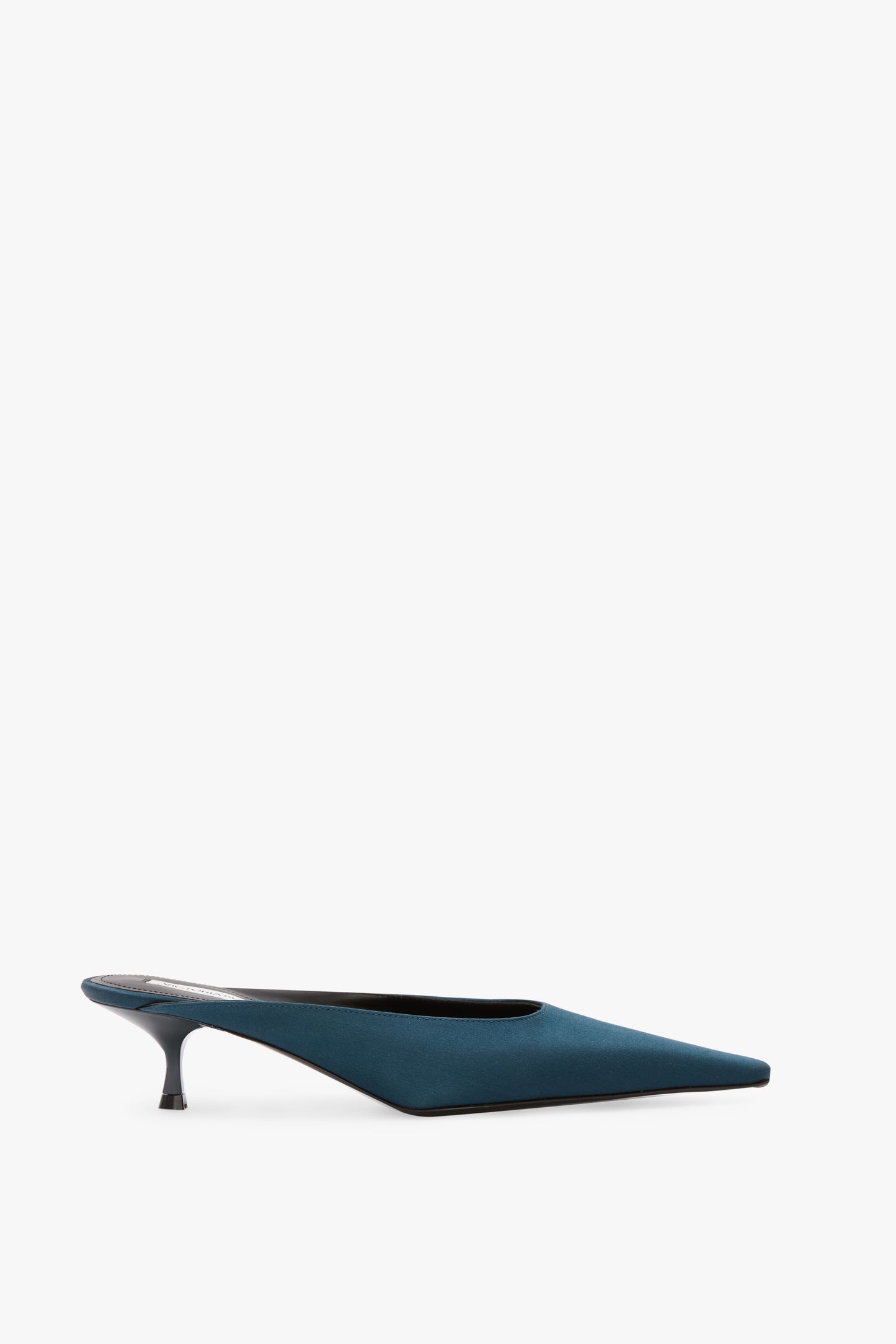 Sloan Mule 45 In Teal Blue Satin