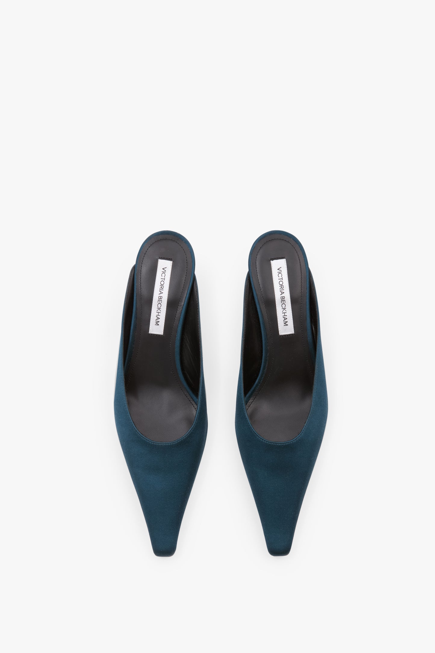 Sloan Mule 45 In Teal Blue Satin