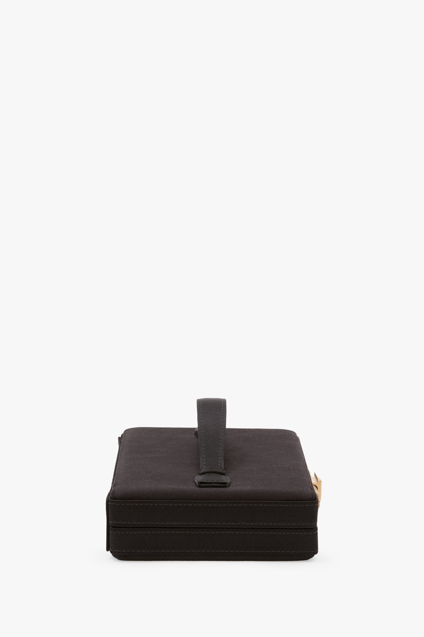 Box Clutch In Black Satin