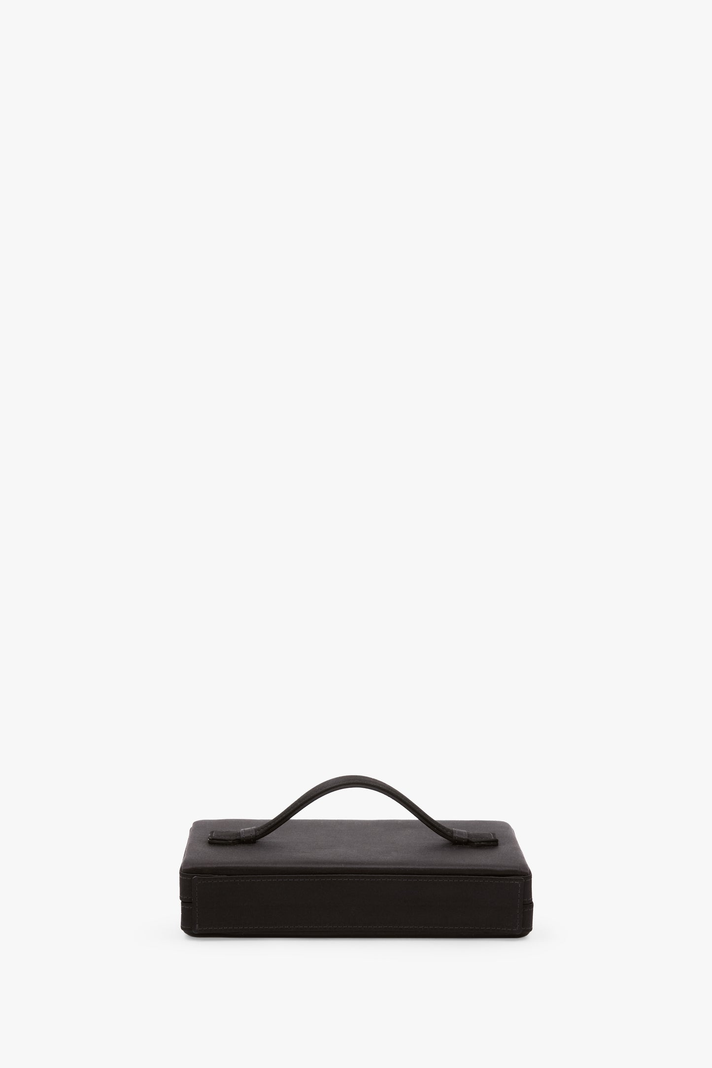 Box Clutch In Black Satin