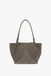 Victoria Tote Bag In Pebble Grey Suede