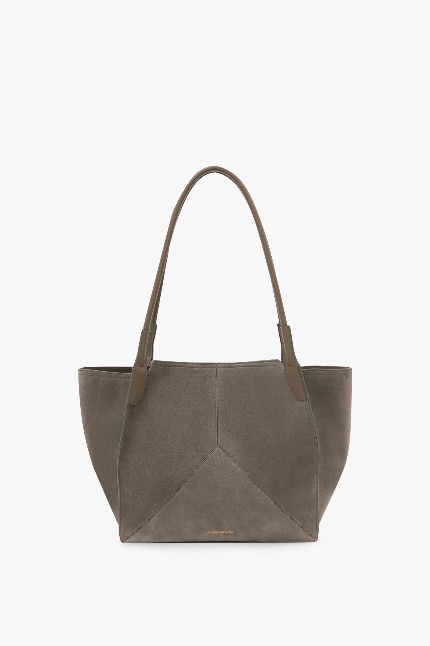 Victoria Tote Bag In Pebble Grey Suede