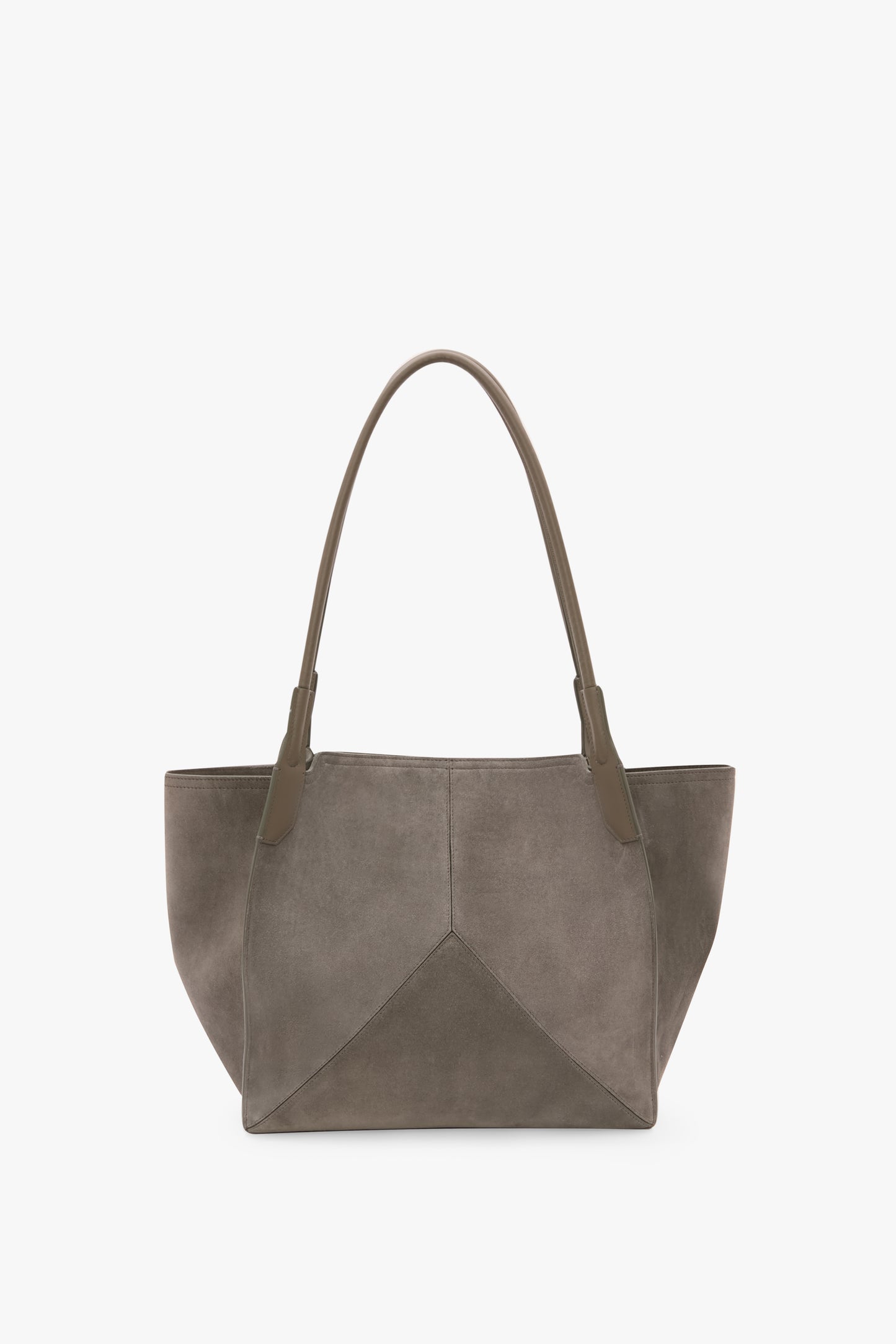 Victoria Tote Bag In Pebble Grey Suede