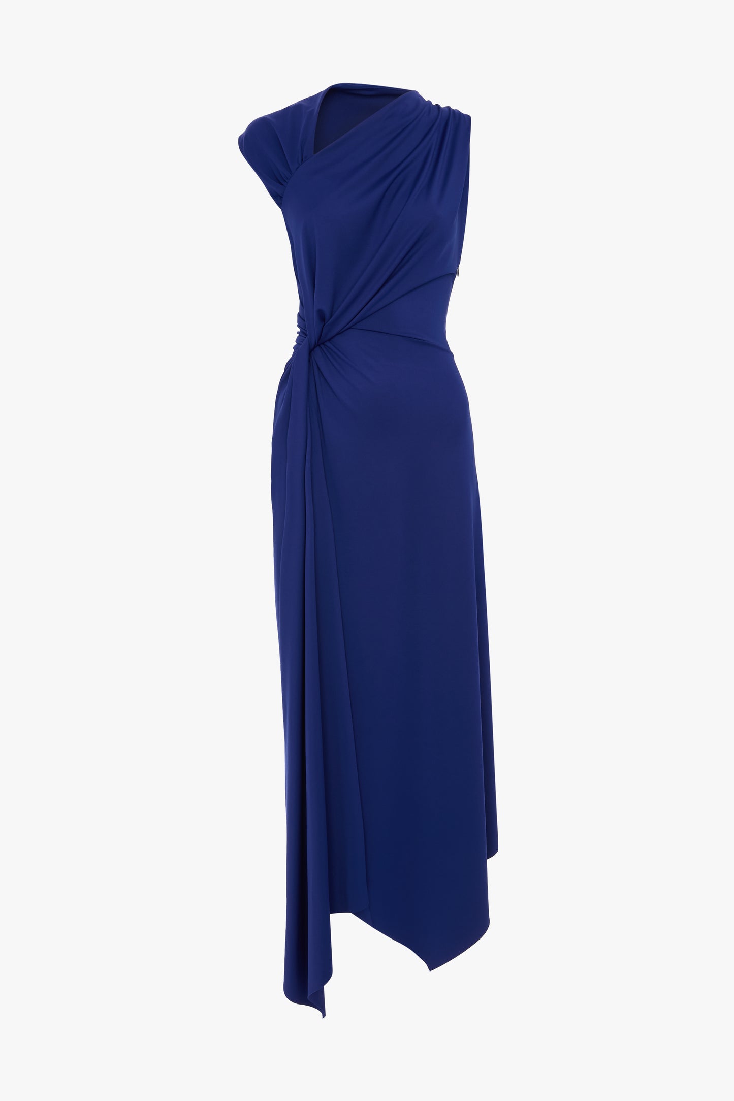 Cap Sleeve Midi Dress In Bright Indigo