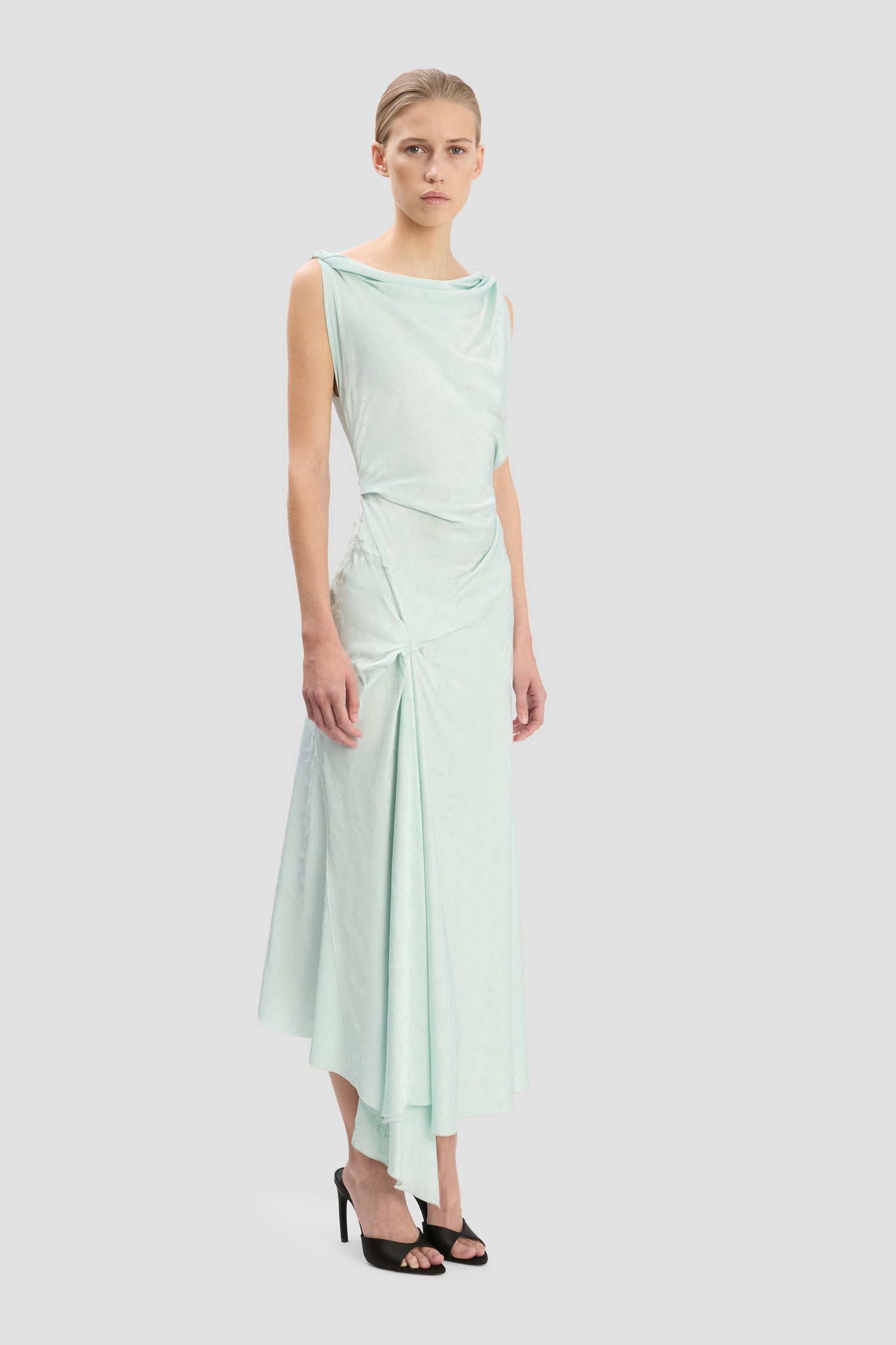Posy Midi Dress In Aquamarine