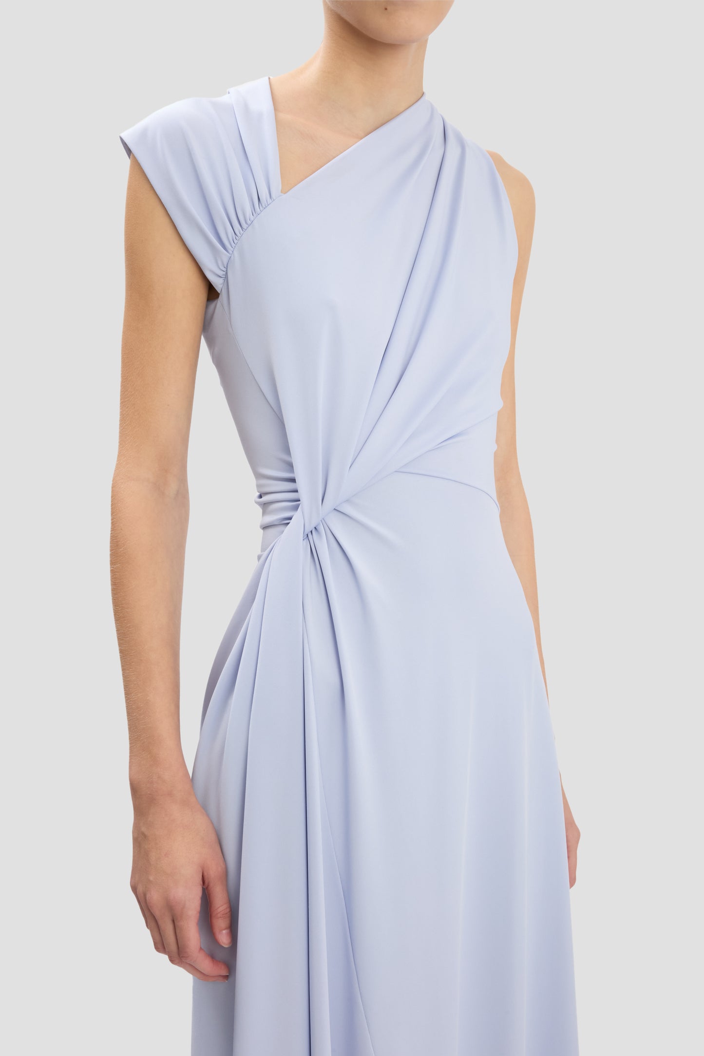 Cap Sleeve Midi Dress In Cloud Blue