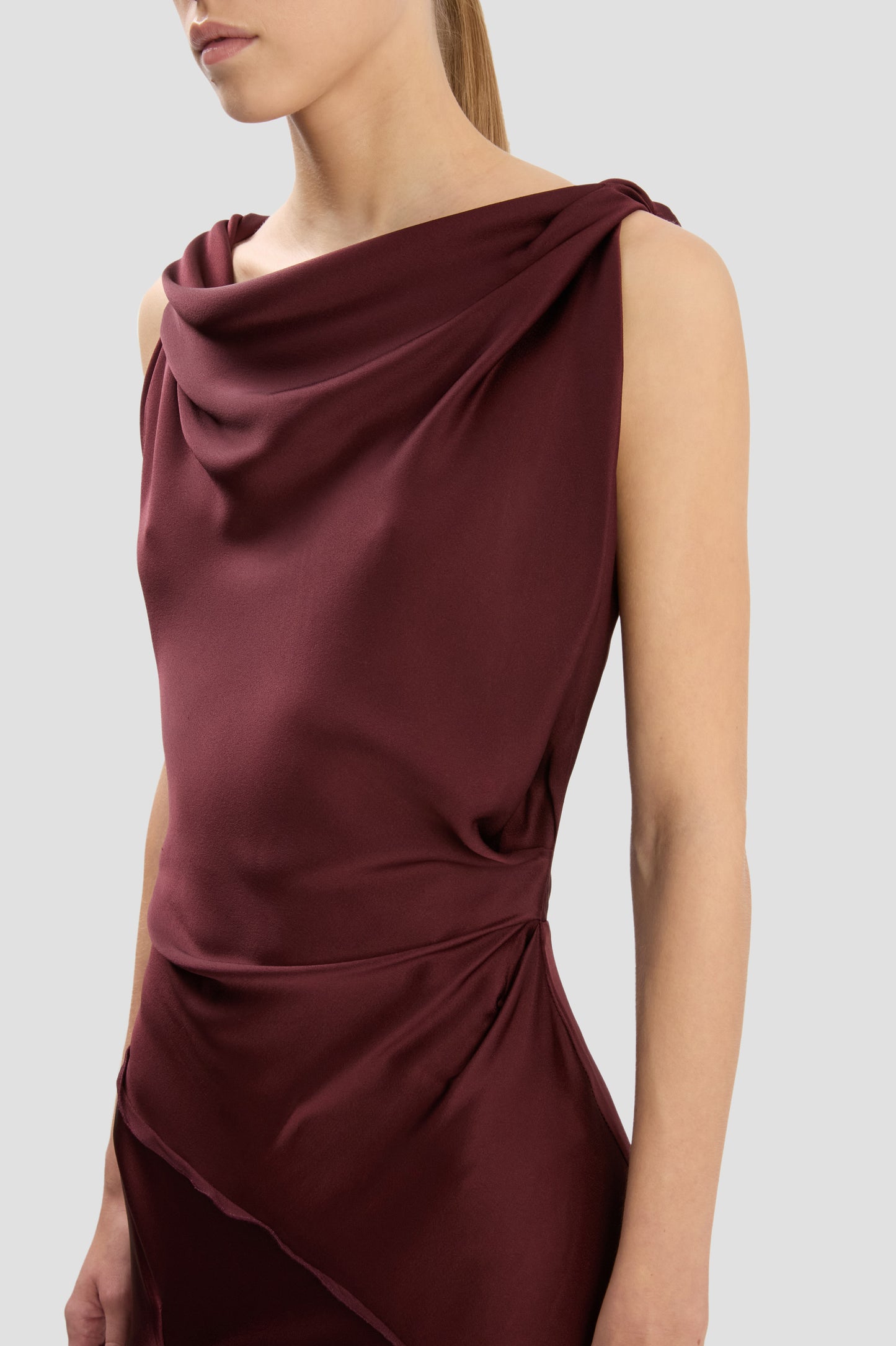 Posy Midi Dress in Burgundy