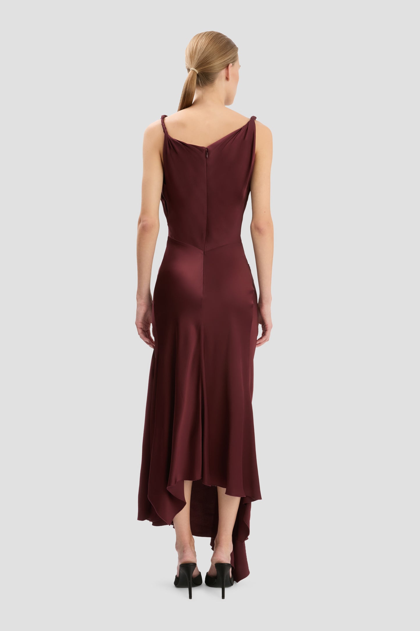 Posy Midi Dress in Burgundy