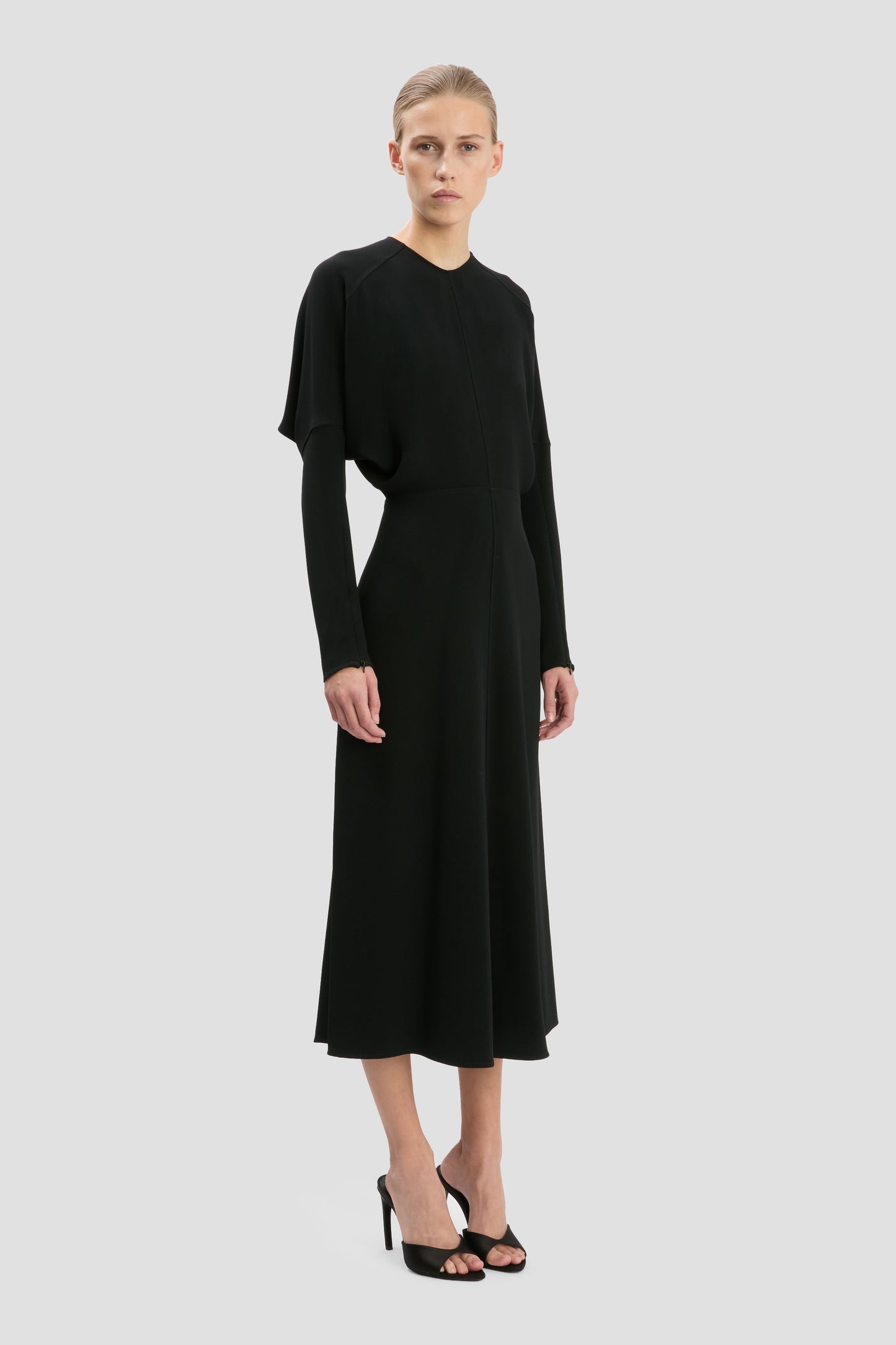 Dolman Midi Dress In Black