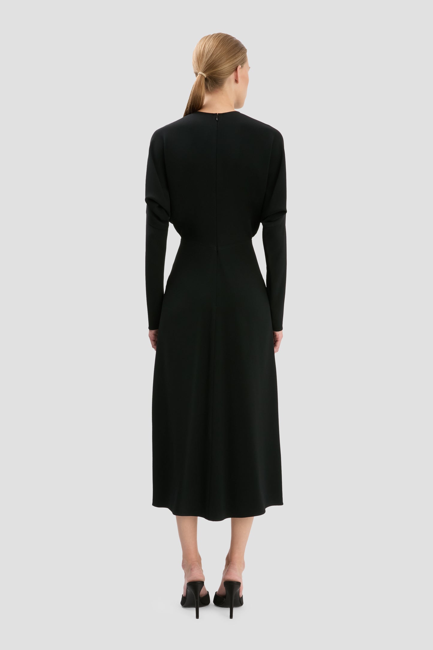 Dolman Midi Dress In Black