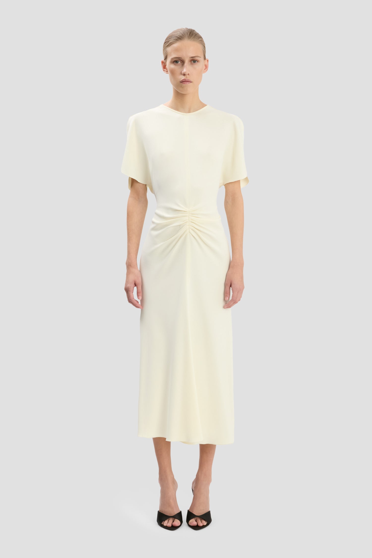 Bela Midi Dress In Bright Ivory