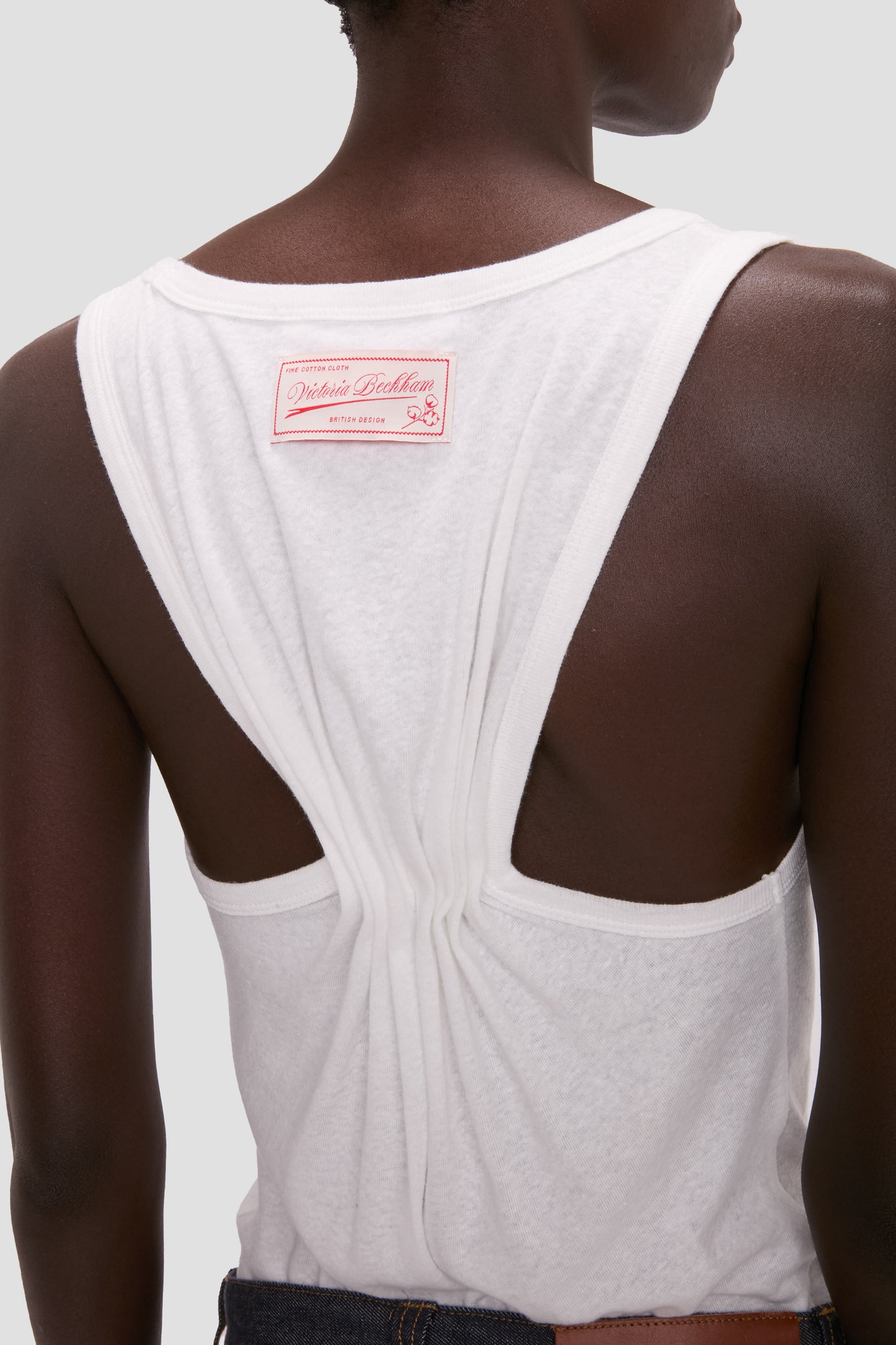 Split Tank Top In White