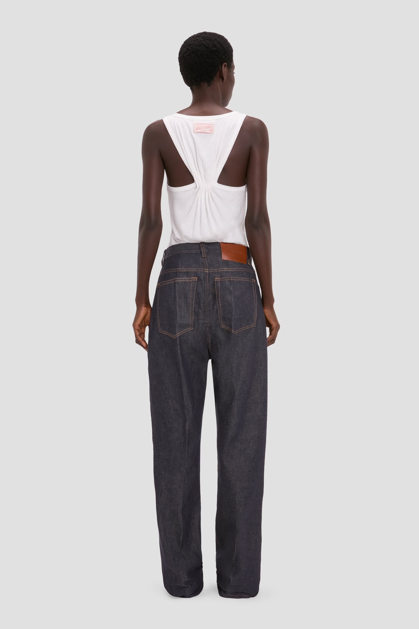 Split Tank Top In White