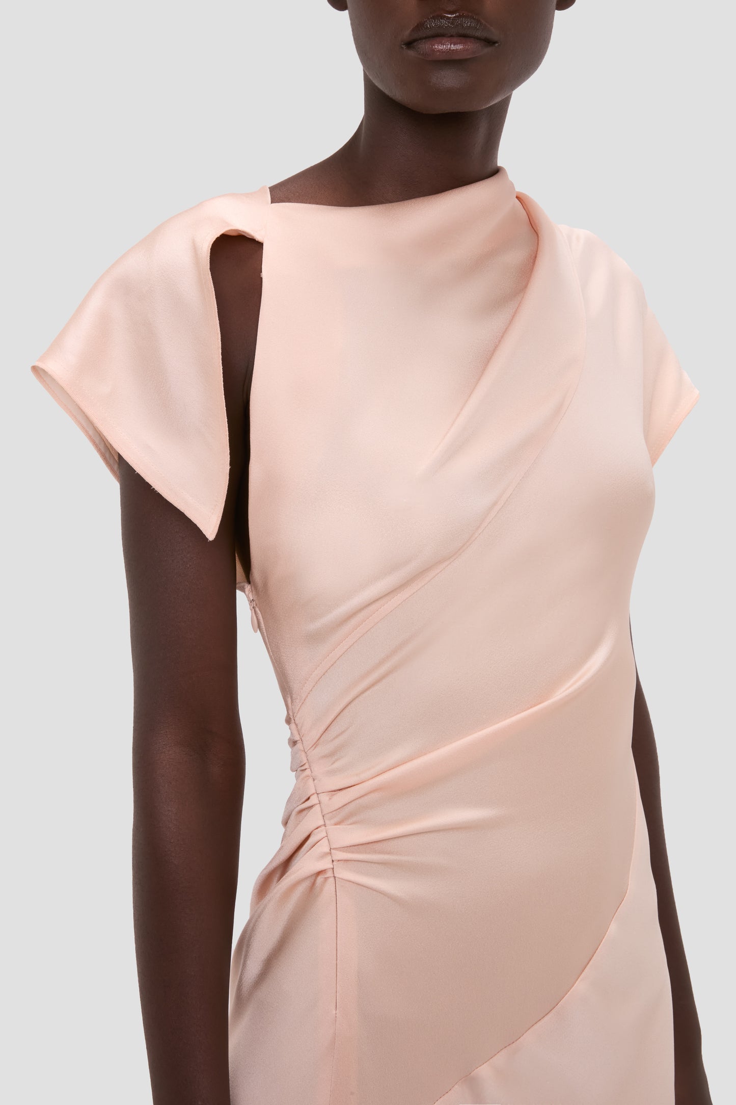 Asymmetric Twist Dress In Blossom