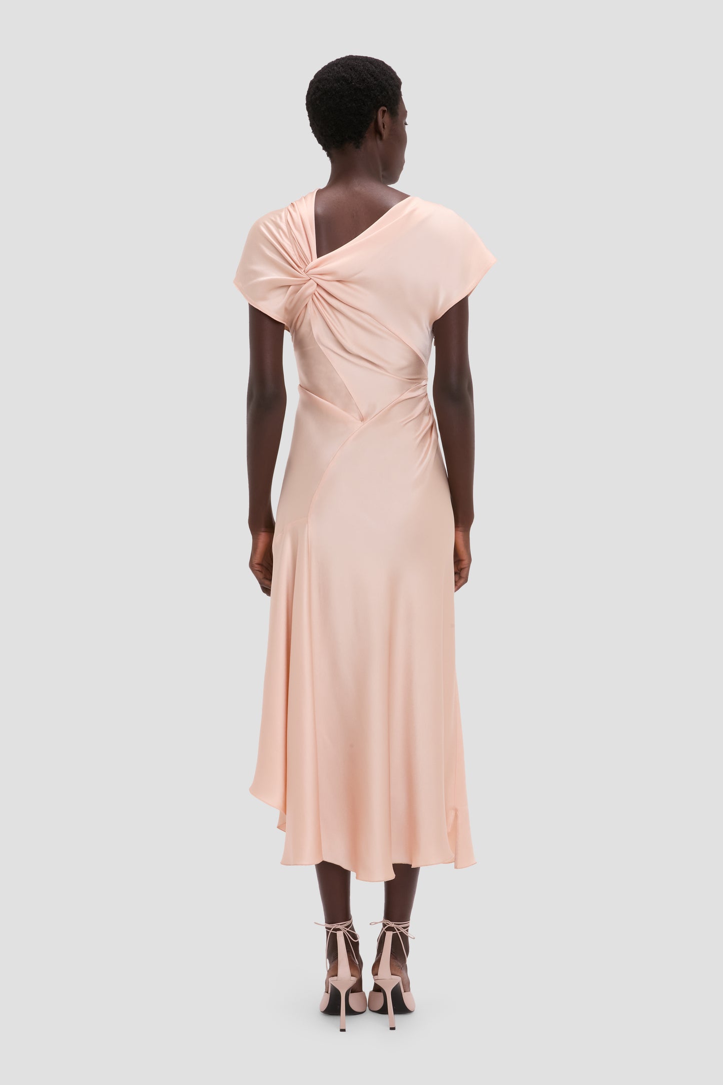 Asymmetric Twist Dress In Blossom