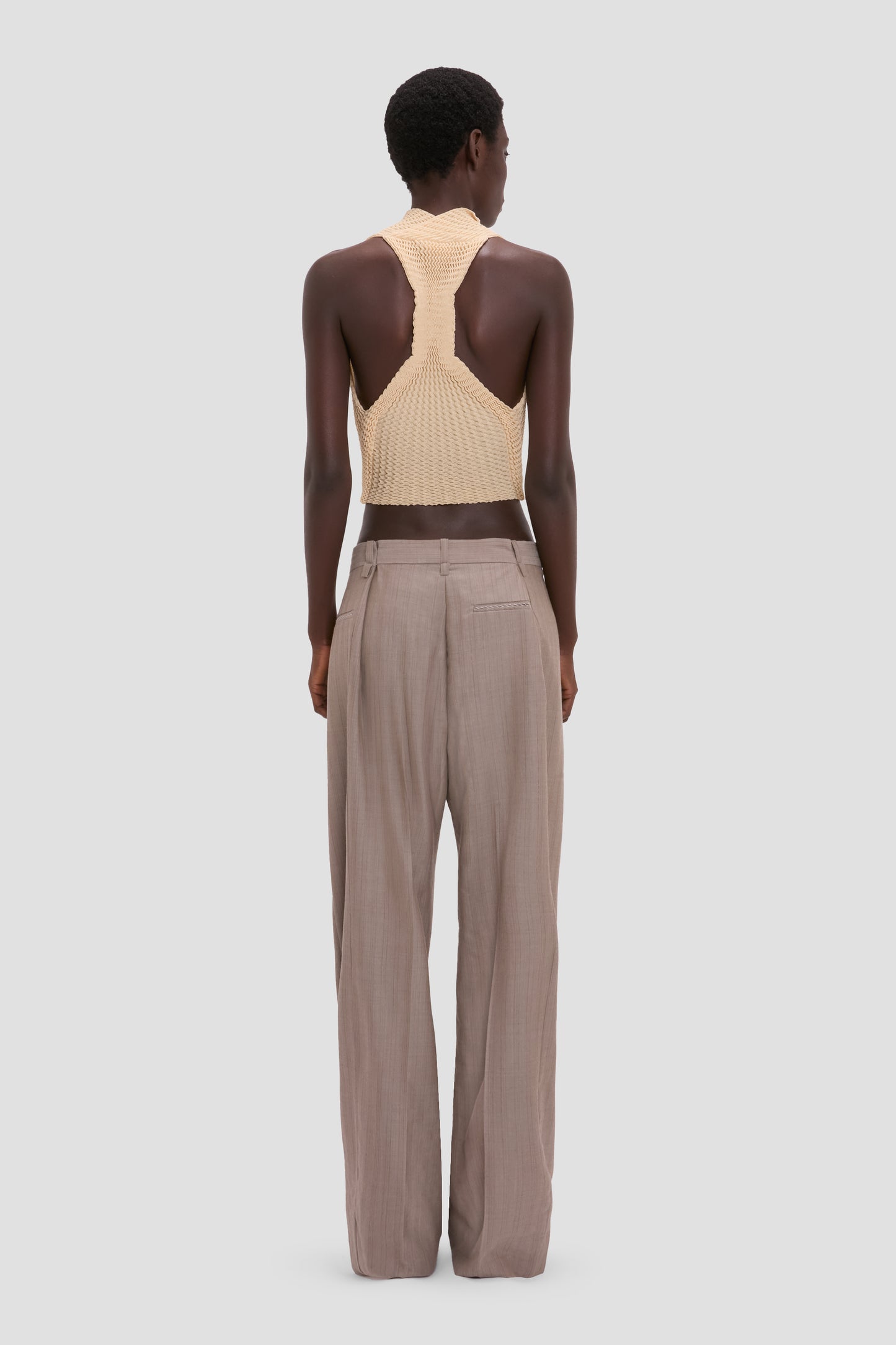 Draped Sleeveless Top In Sandstone