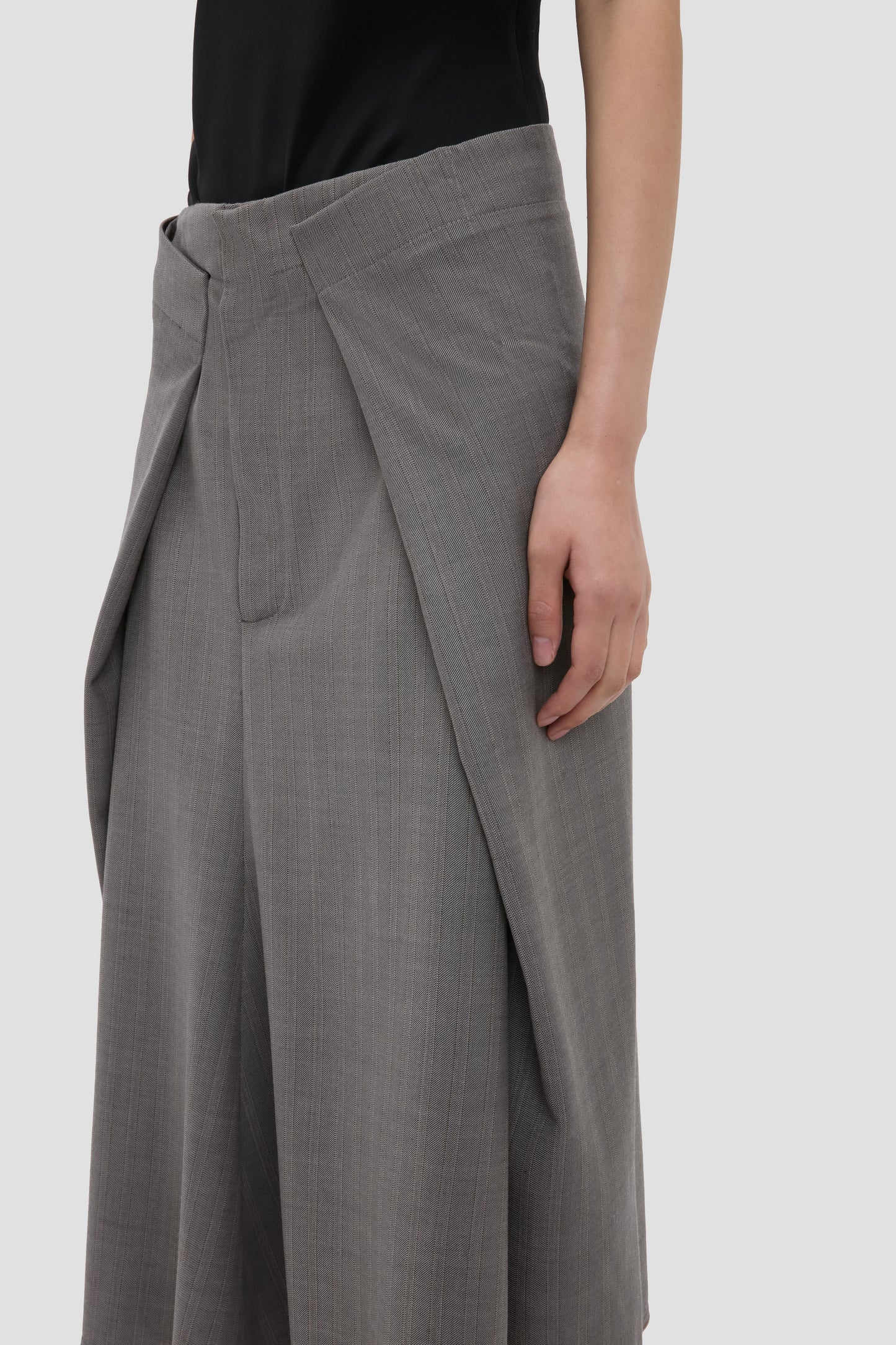 Tailored Midi Skirt In Nickel (cancelled)