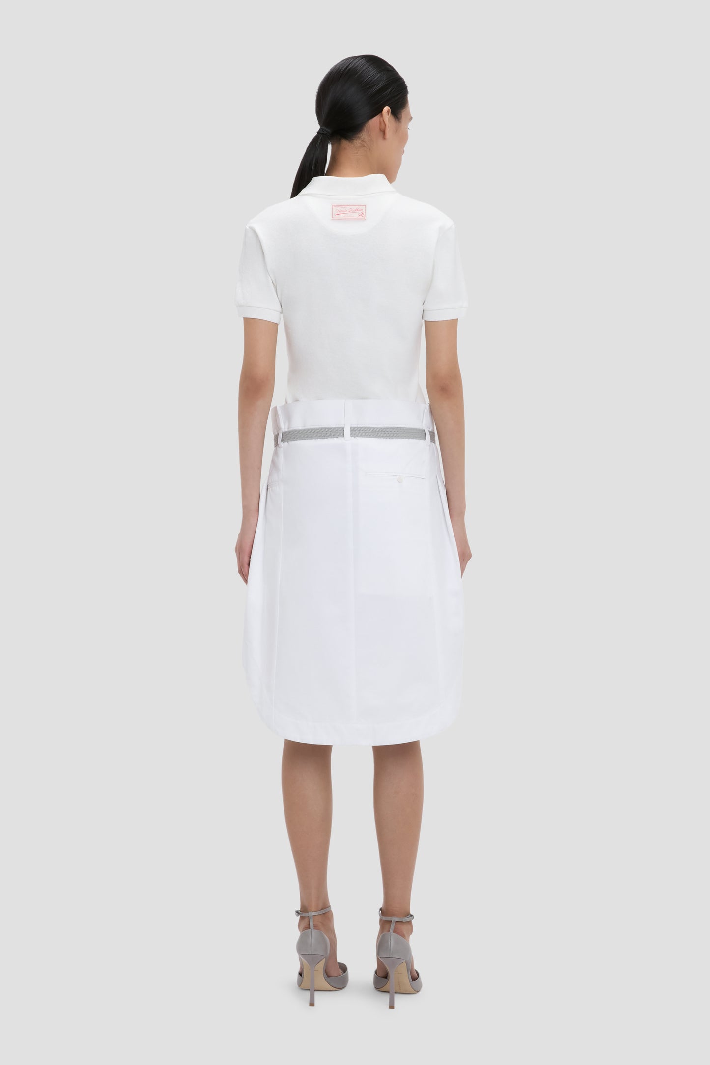 Polo Collar Top In White