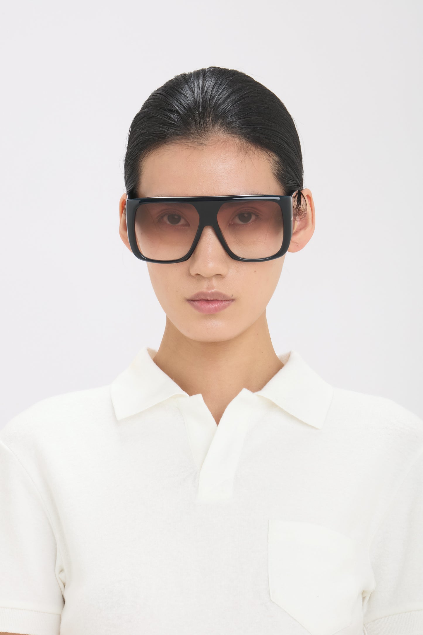 Oversized Soft Square Acetate Frame In Blue