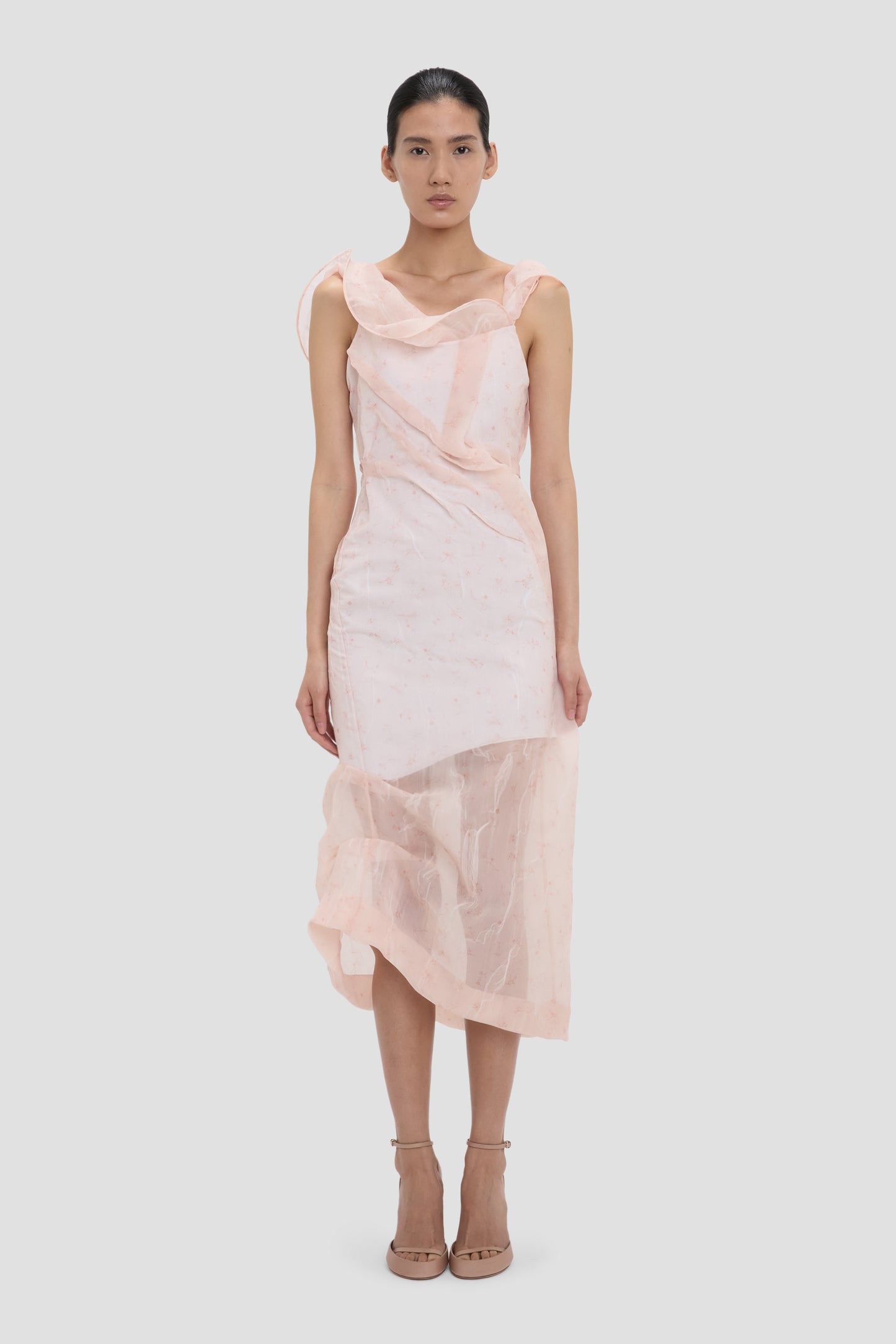 Hoop Midi Dress In Sketched Ditsy Blossom