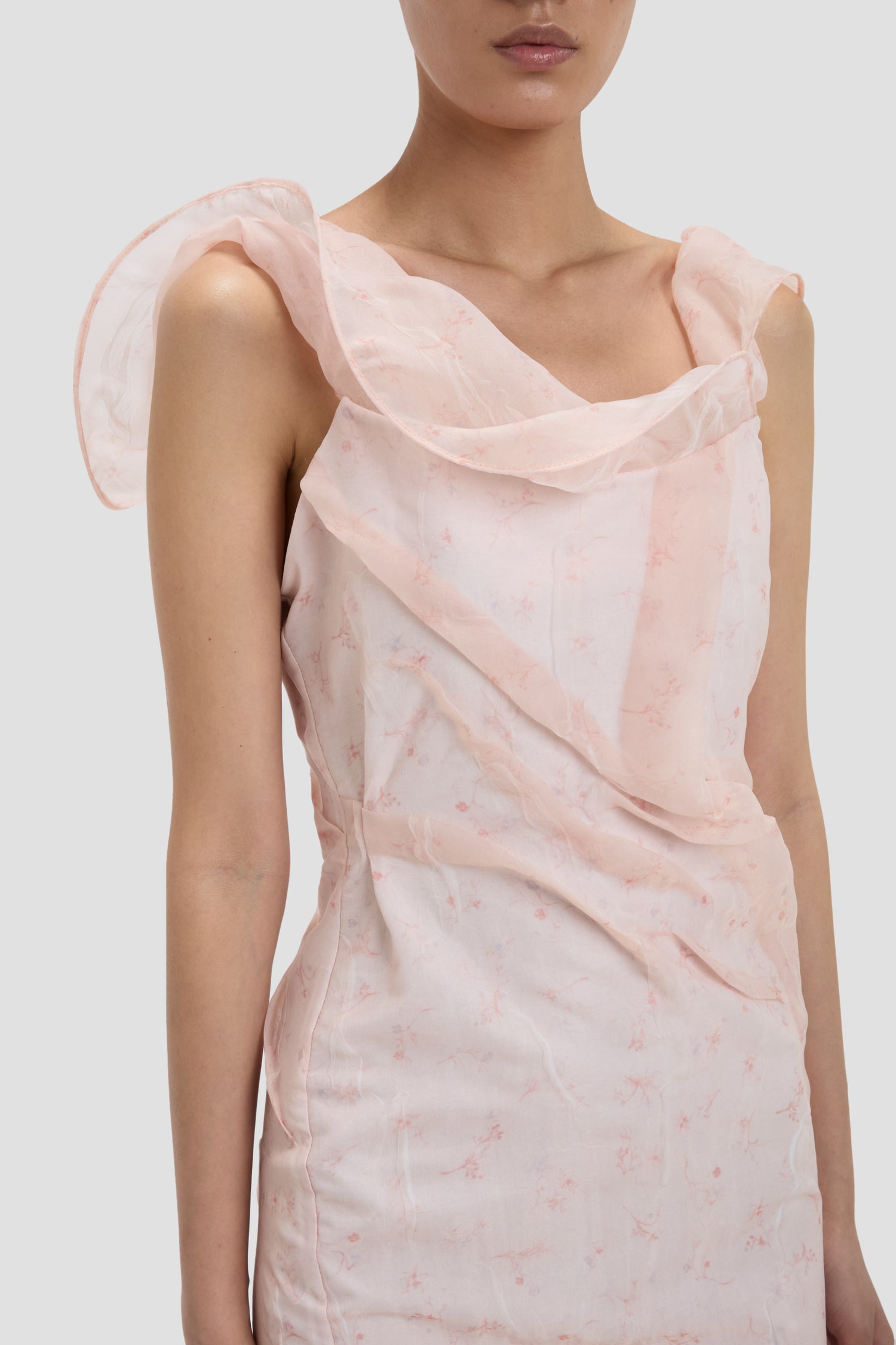 Hoop Midi Dress In Sketched Ditsy Blossom